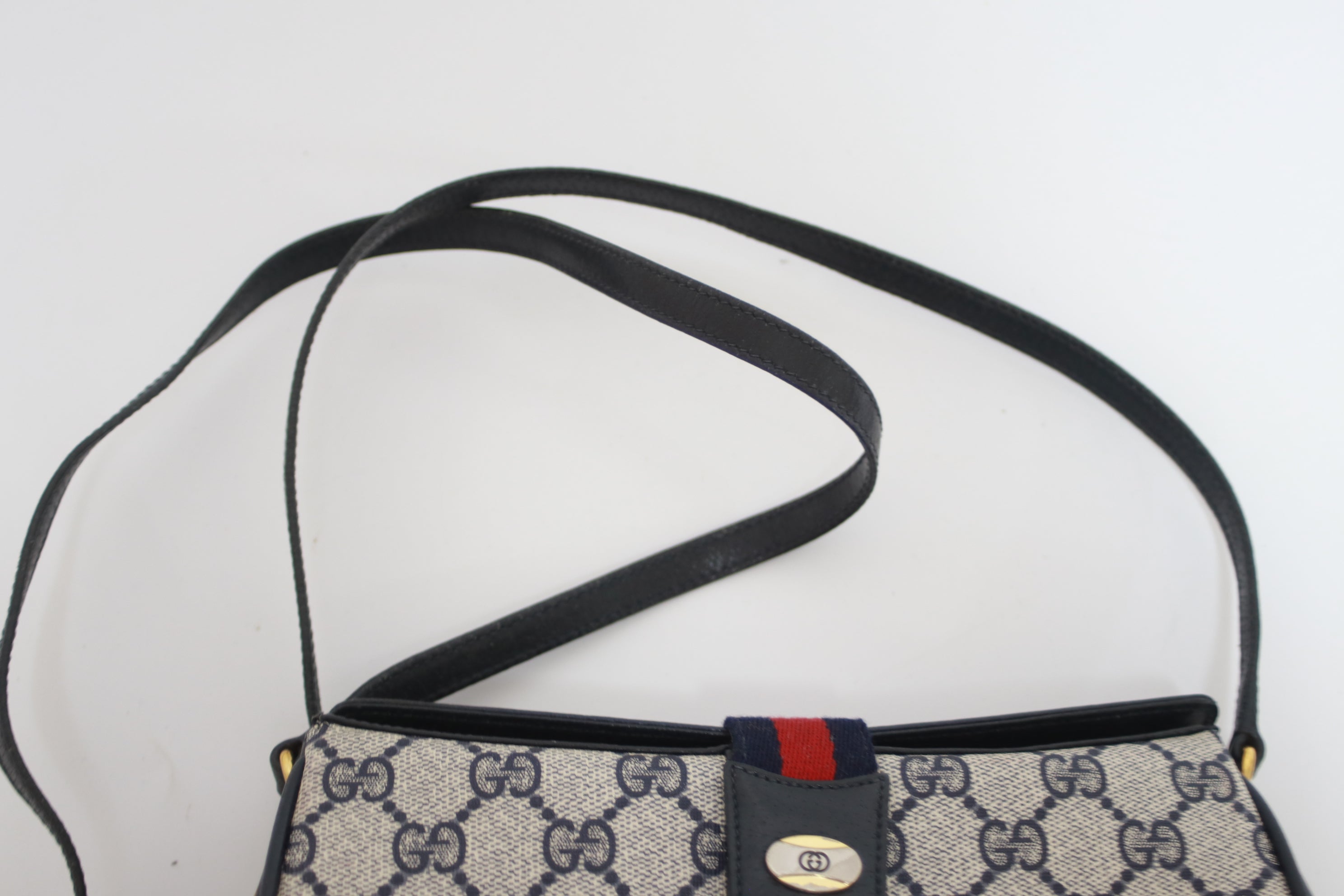 Gucci Vintage Shoulder Bag Navy Blue Used