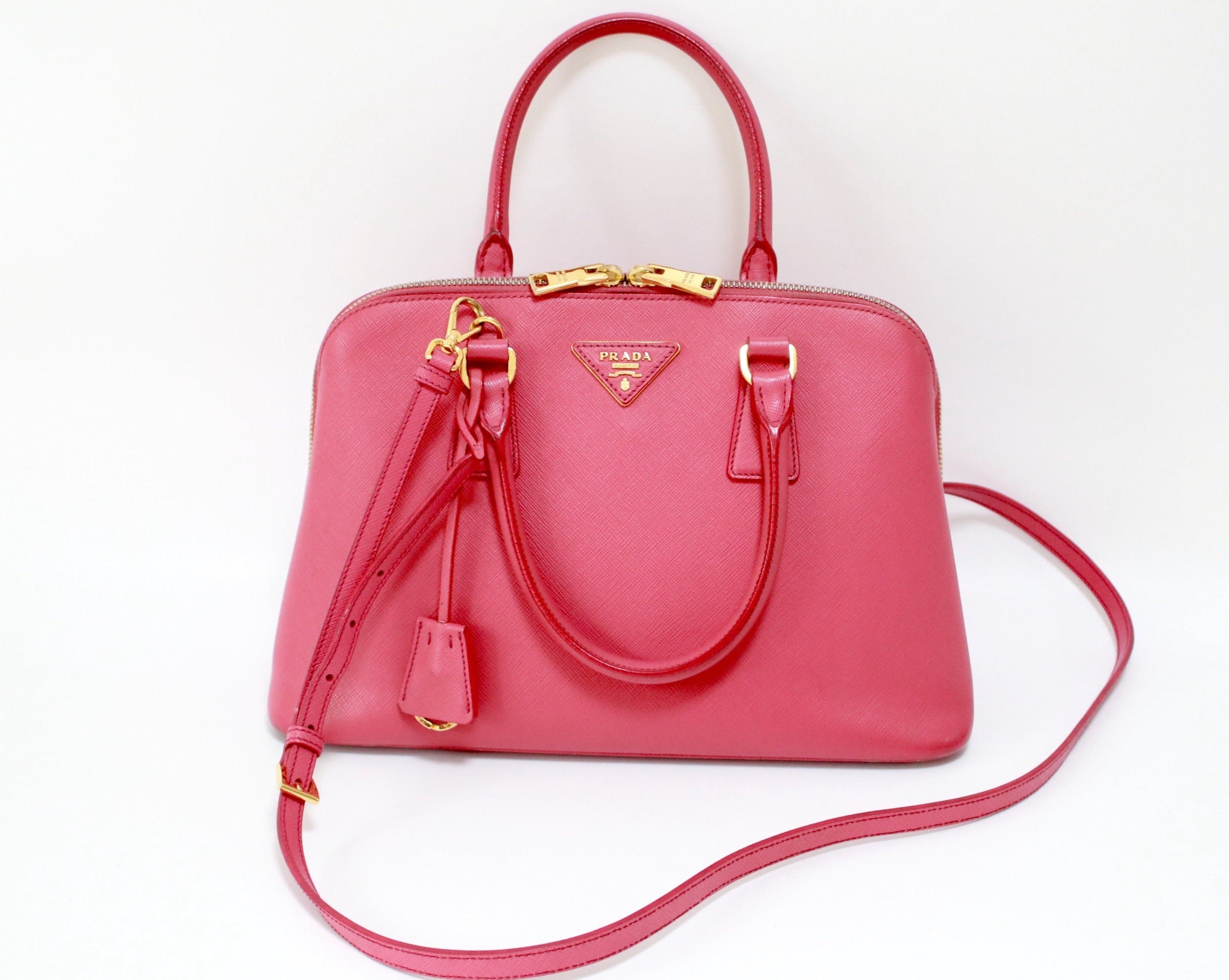 Prada Saffiano Handbag Pink Used (7084)