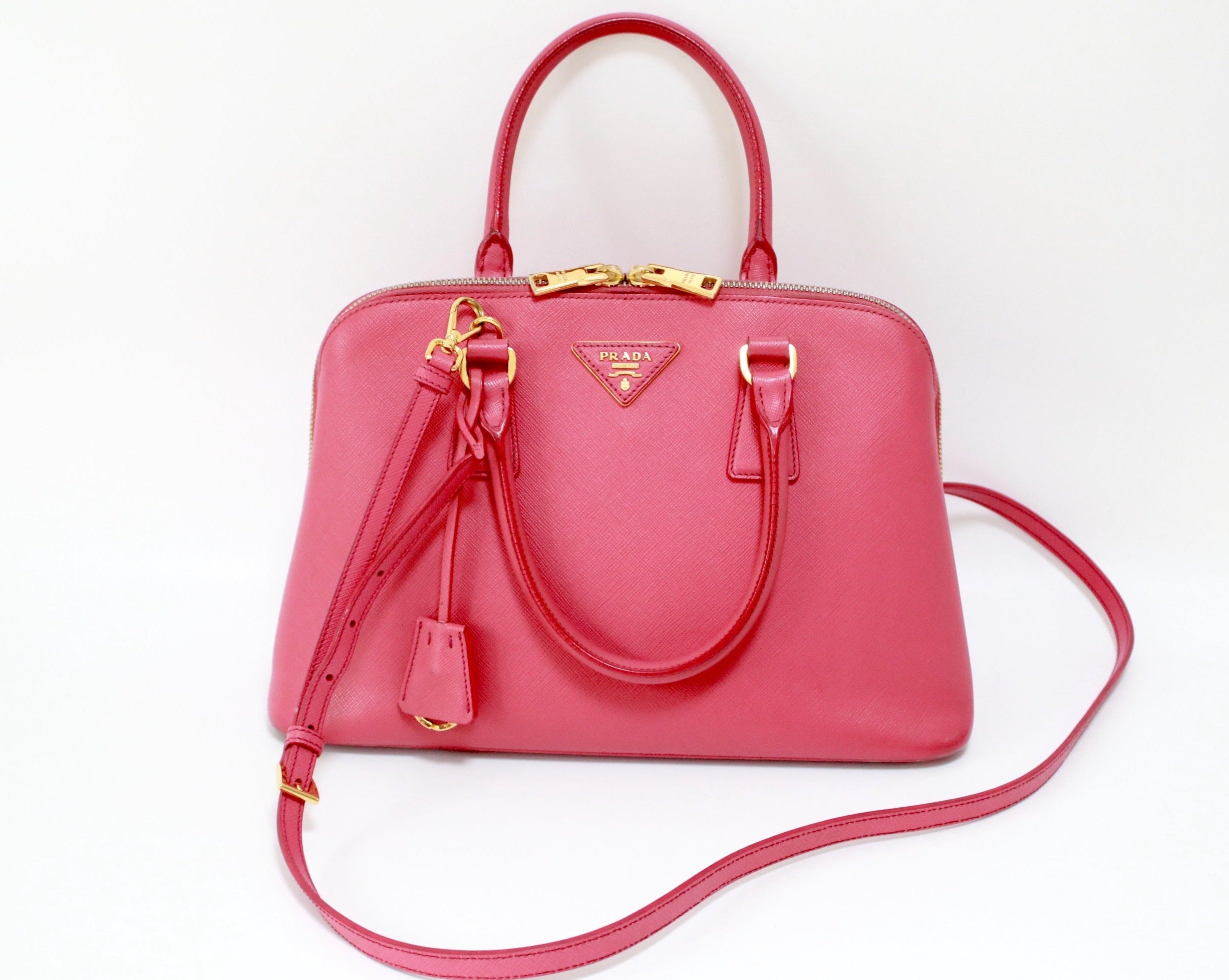 Prada Camera Shoulder Bag Saffiano Leather Small Pink 1924101