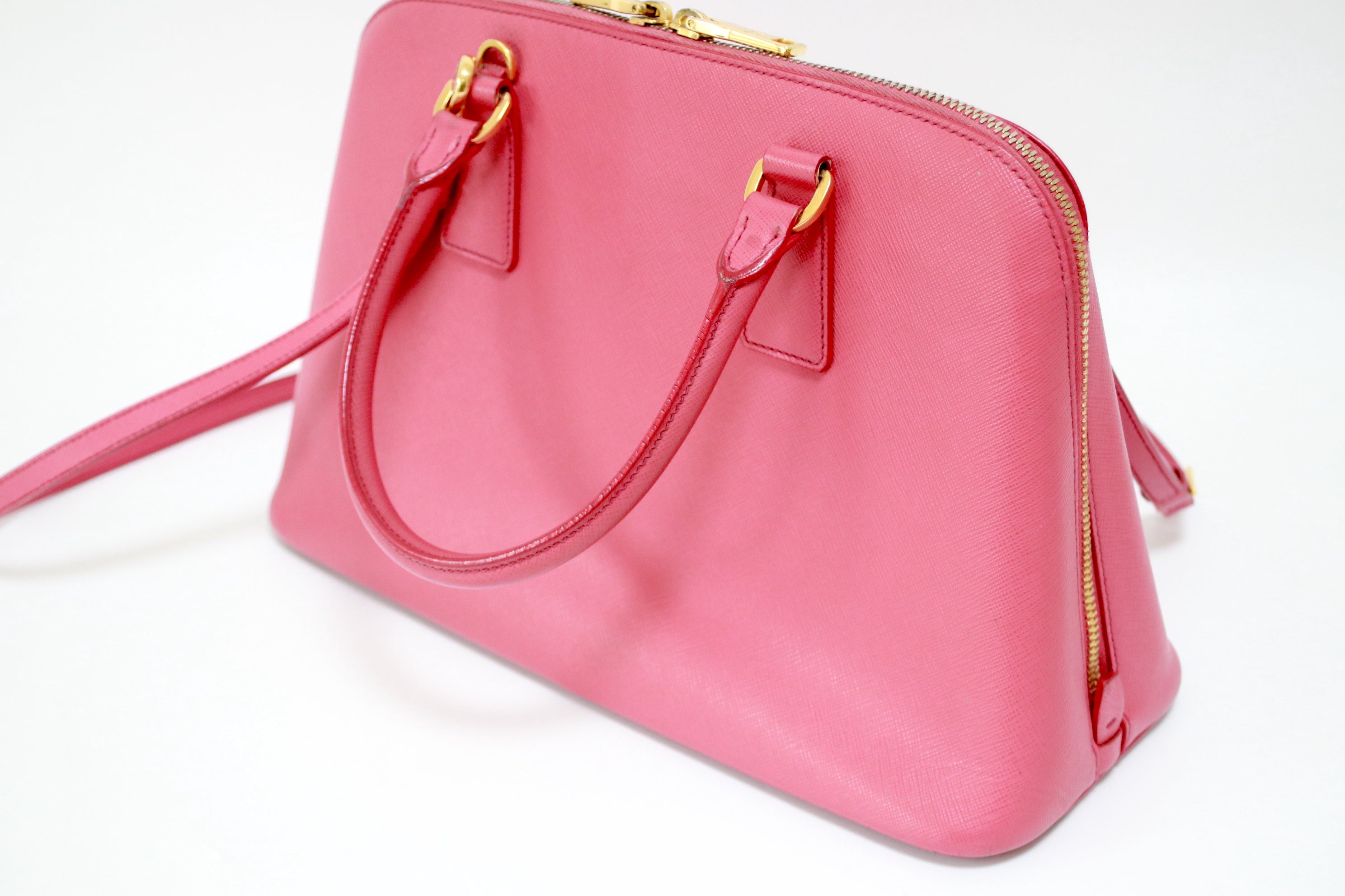 Prada Saffiano Handbag Pink Used (7084)