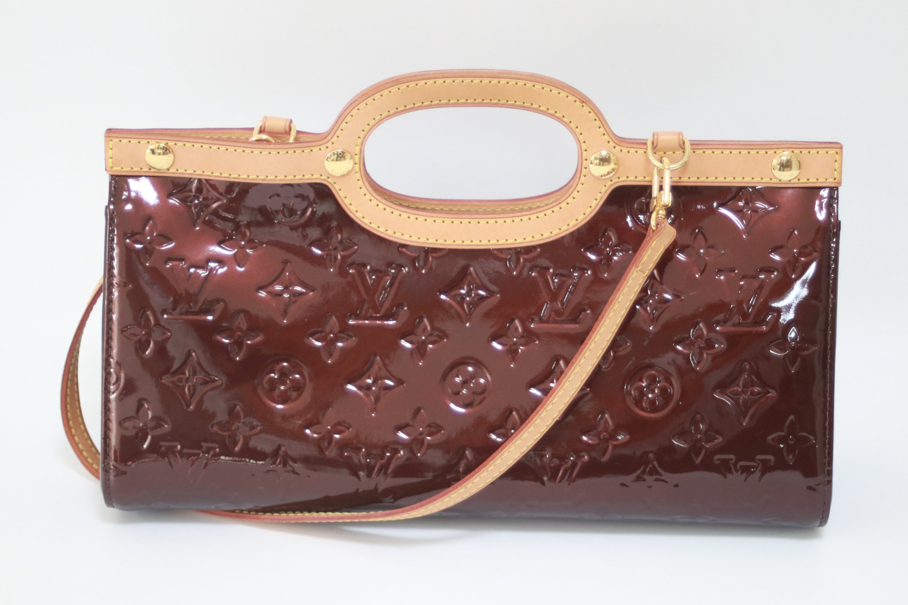 Louis Vuitton Roxbury Vernis Two Way/Rouge Fauviste Color Handbag Used (7087)