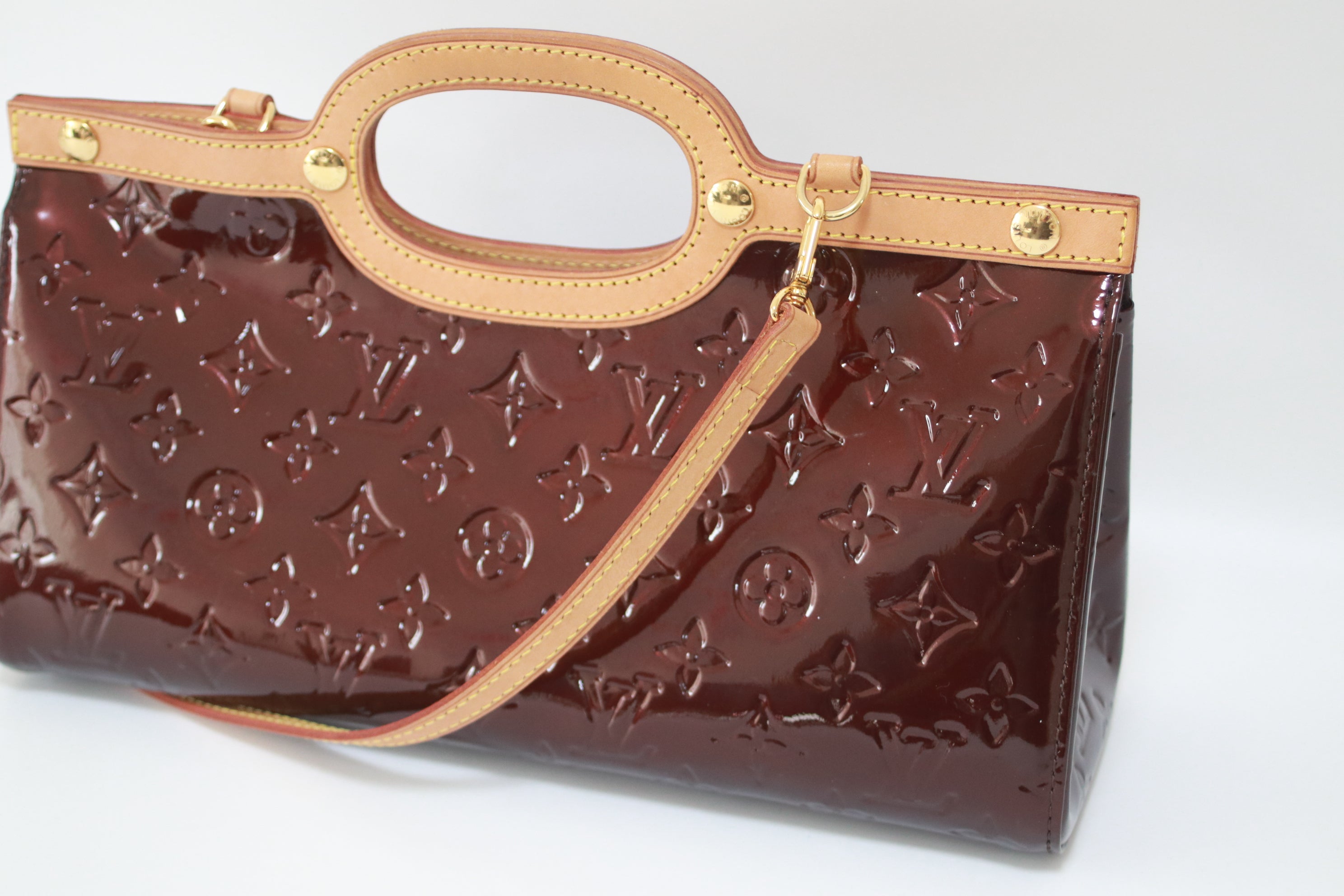 Louis Vuitton Roxbury Vernis Two Way/Rouge Fauviste Color Handbag Used (7087)