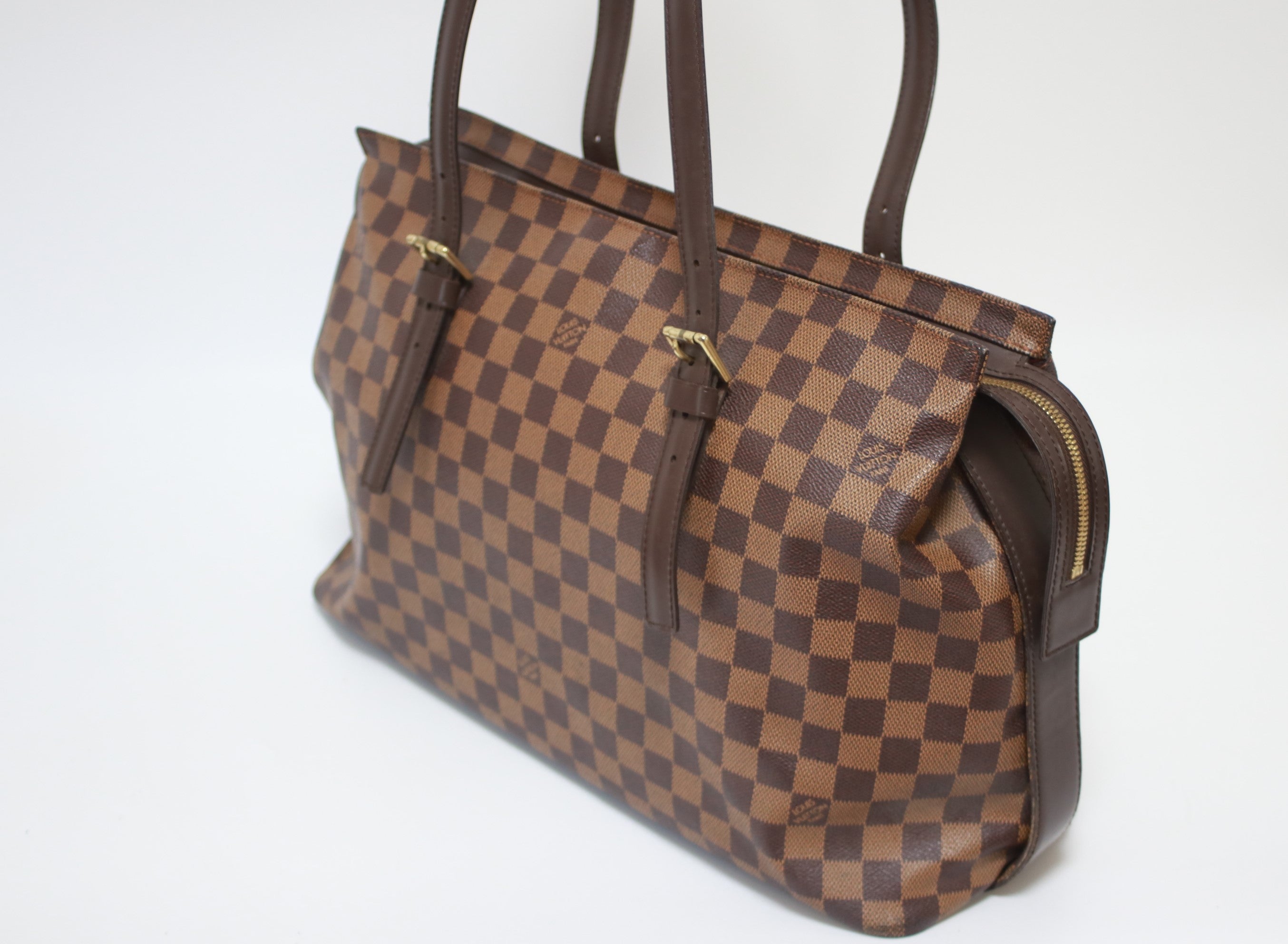 Louis Vuitton Chelsea Damier Ebene Shoulder Tote Bag Used