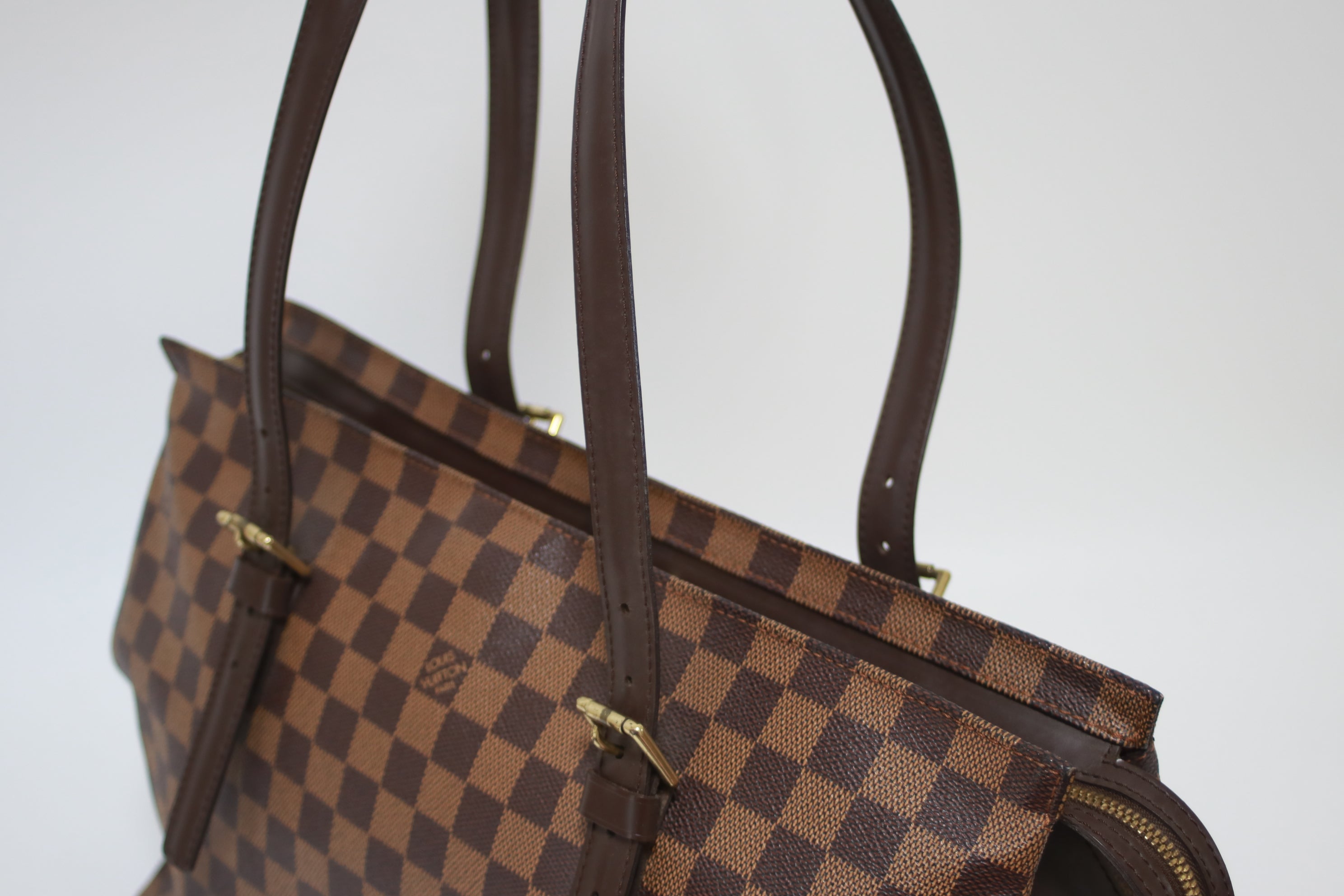 Louis Vuitton Chelsea Damier Ebene Shoulder Tote Bag Used