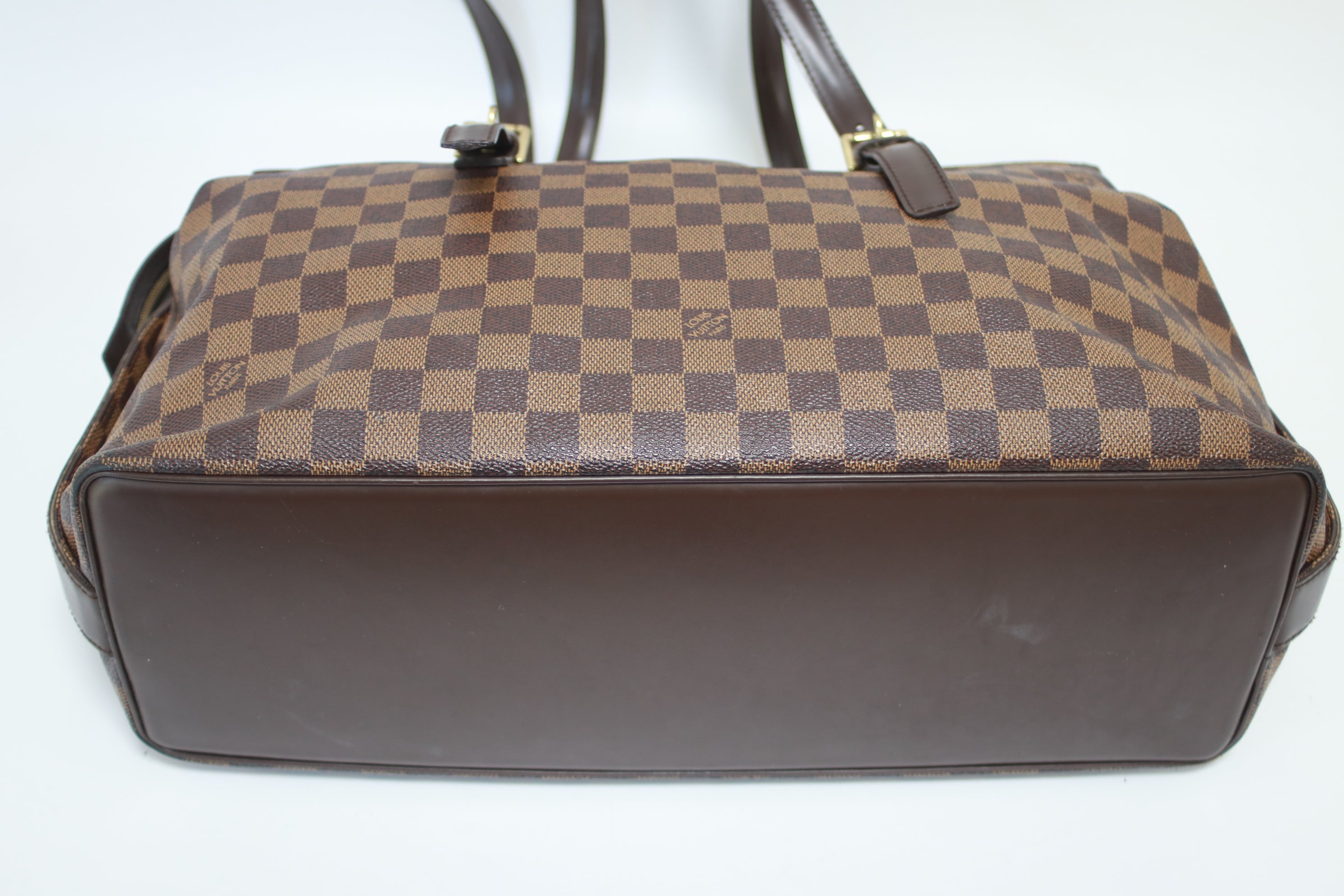 Louis Vuitton Chelsea Damier Ebene Shoulder Tote Bag Used (8102)