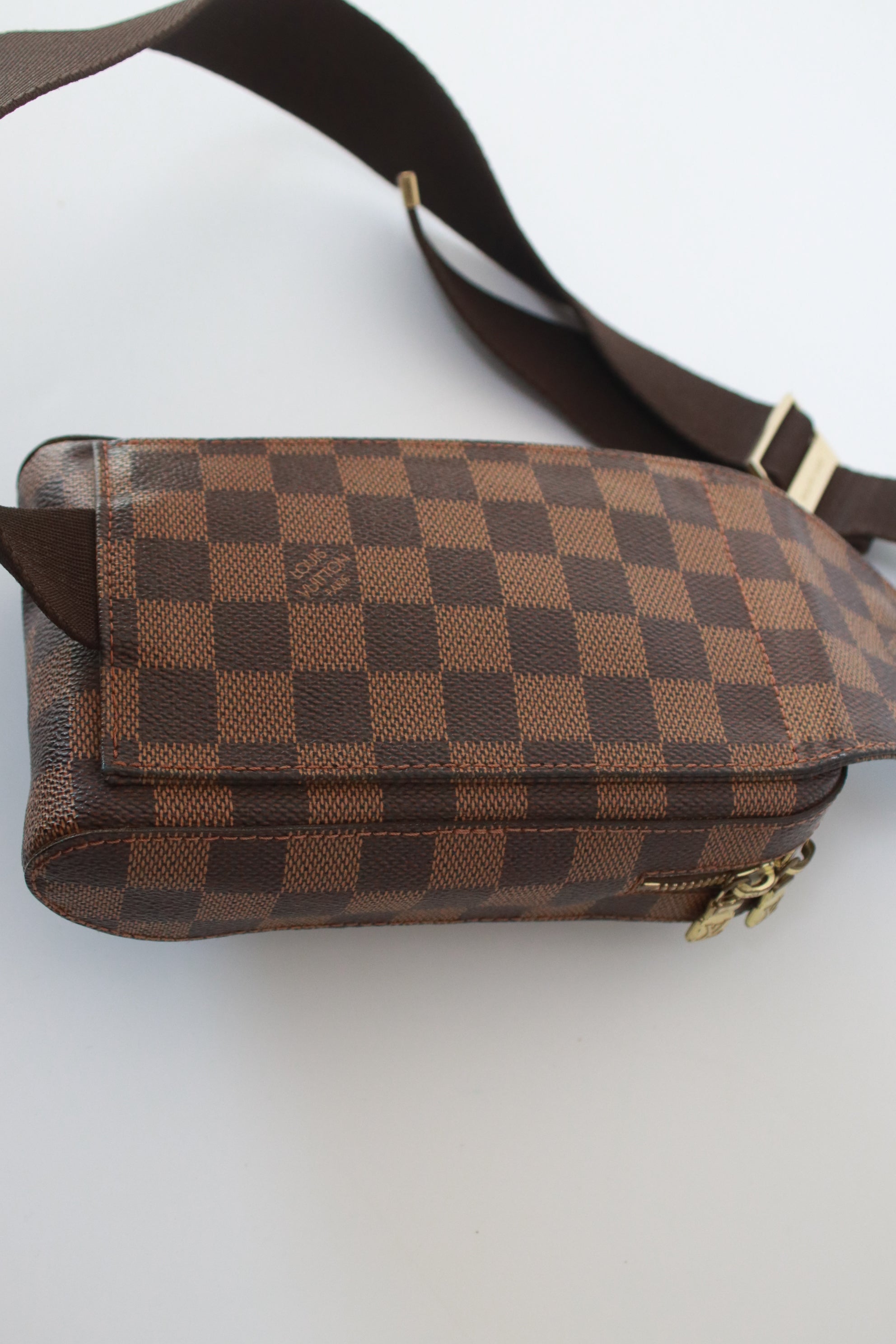 checkered louis belt bag