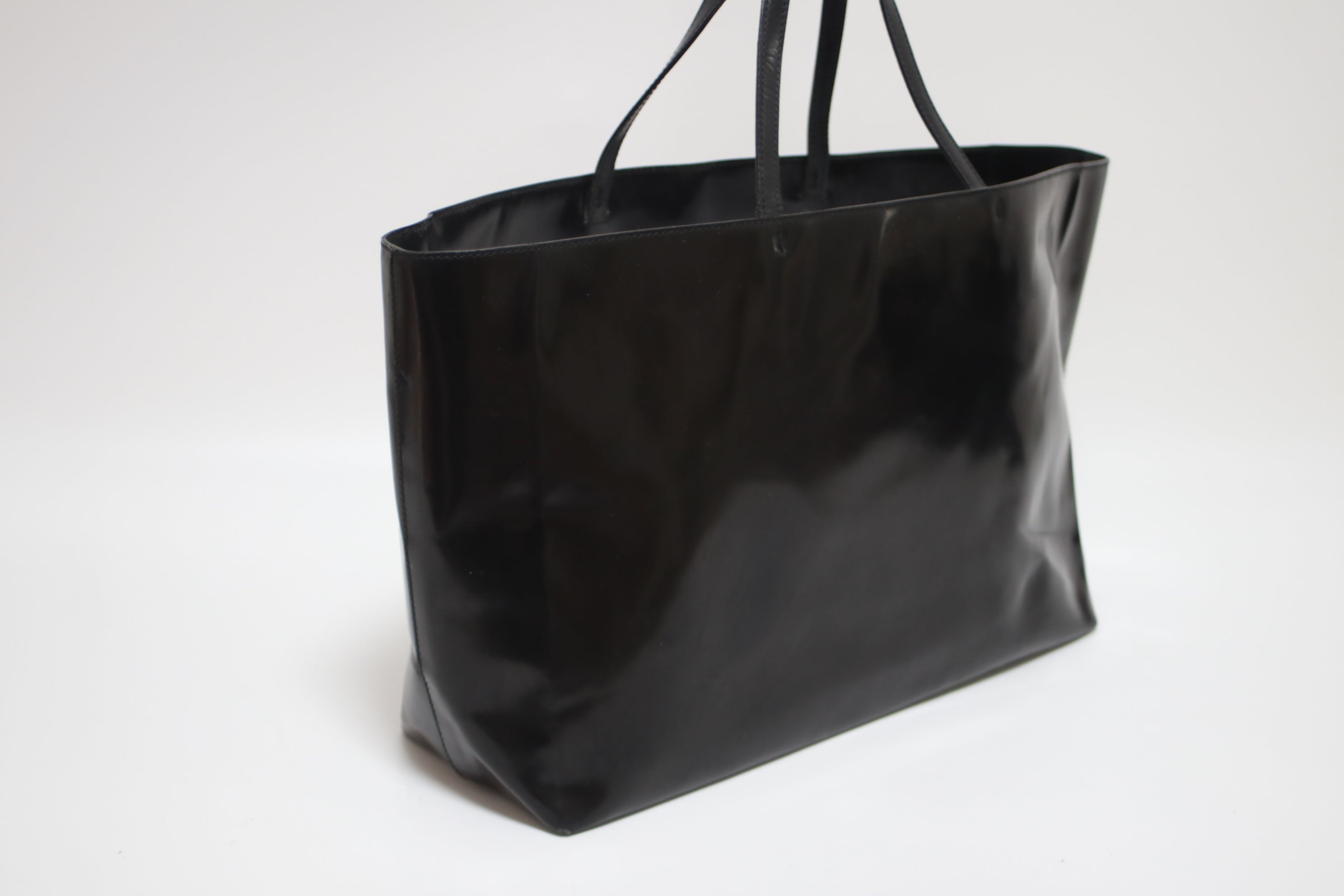 Prada Patent Tote Bag Black Used