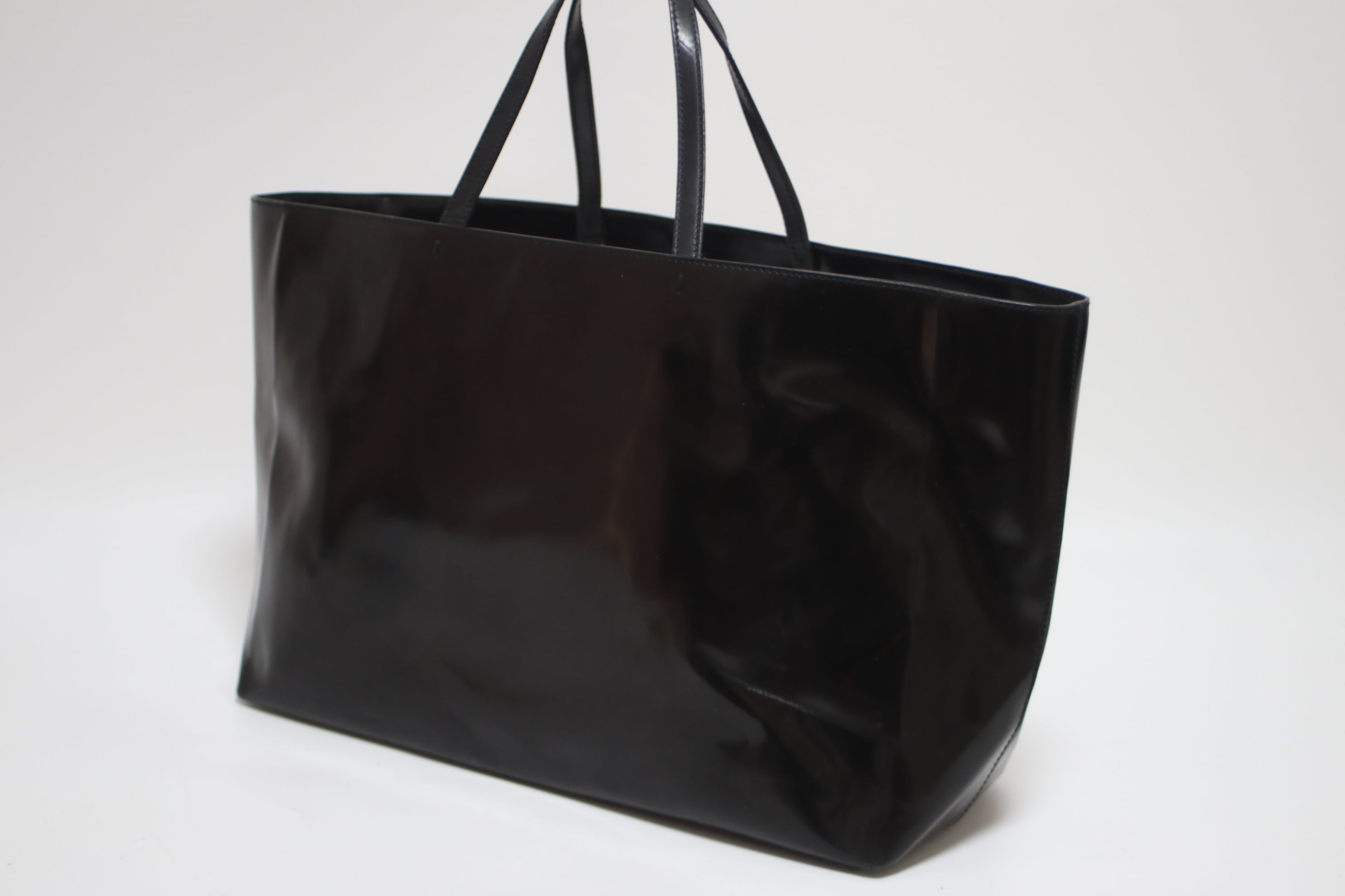 Prada Patent Tote Bag Black Used