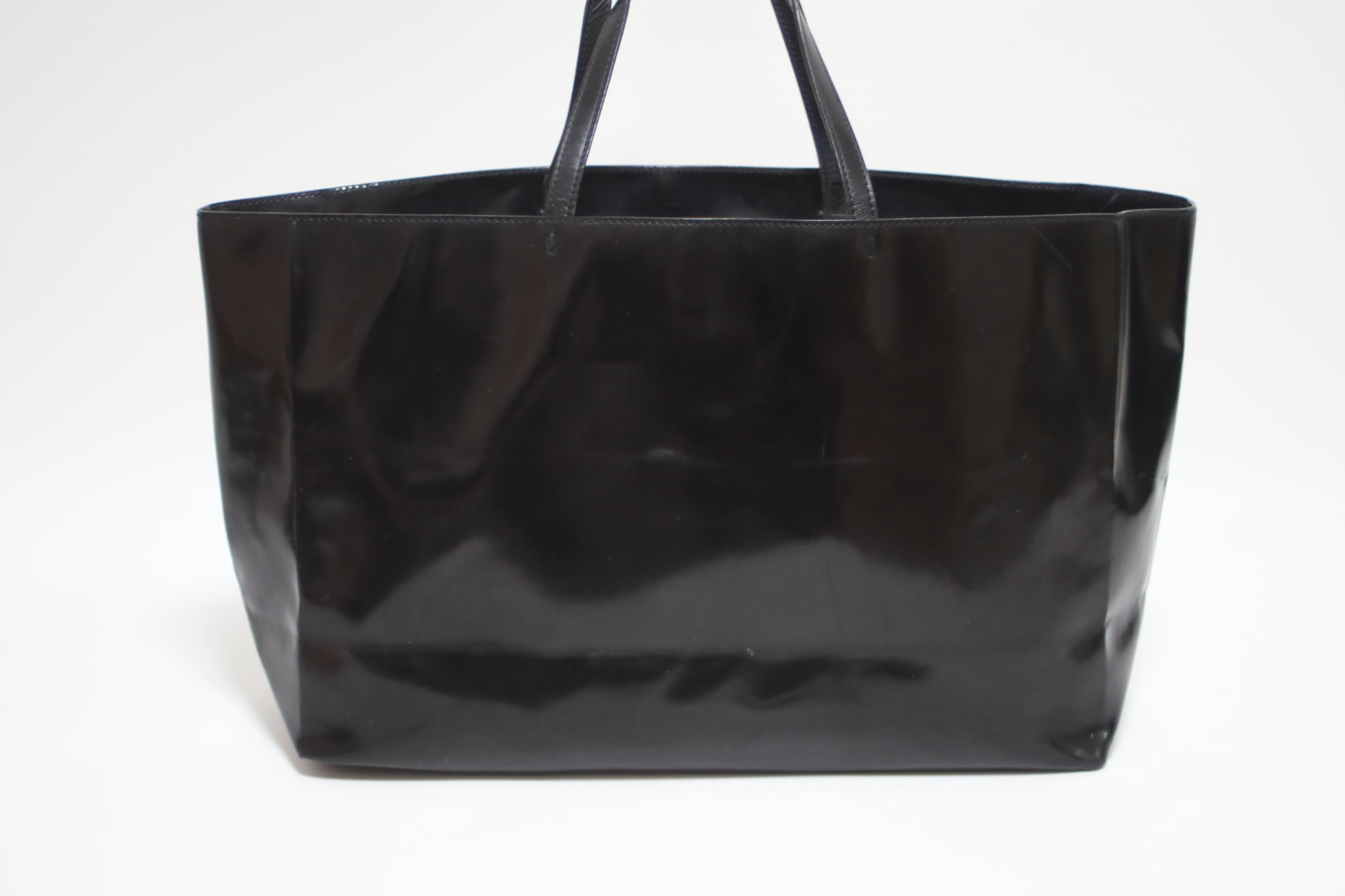 Prada Patent Tote Bag Black Used