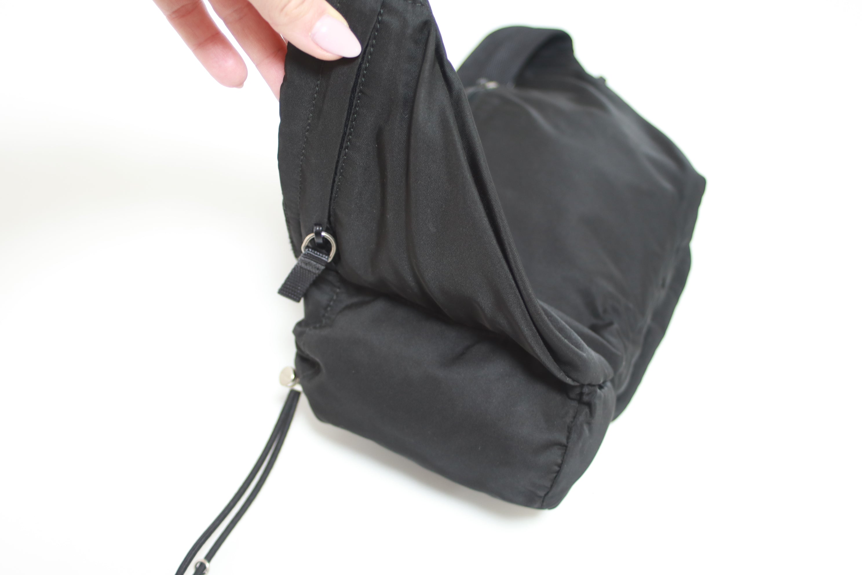 Prada Nylon Waist Bag Black Used (8118)