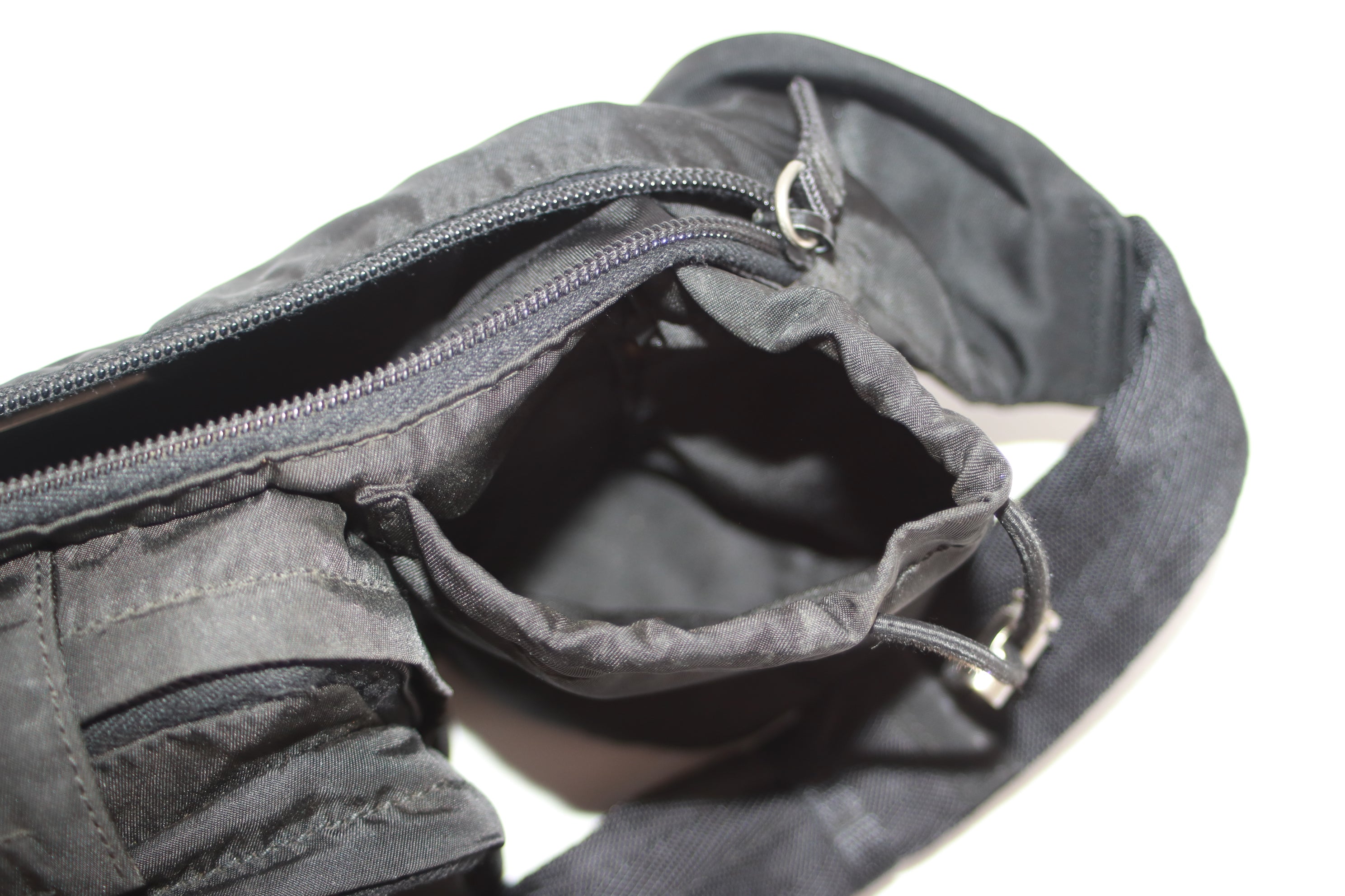 Prada Nylon Waist Bag Black Used (8118)