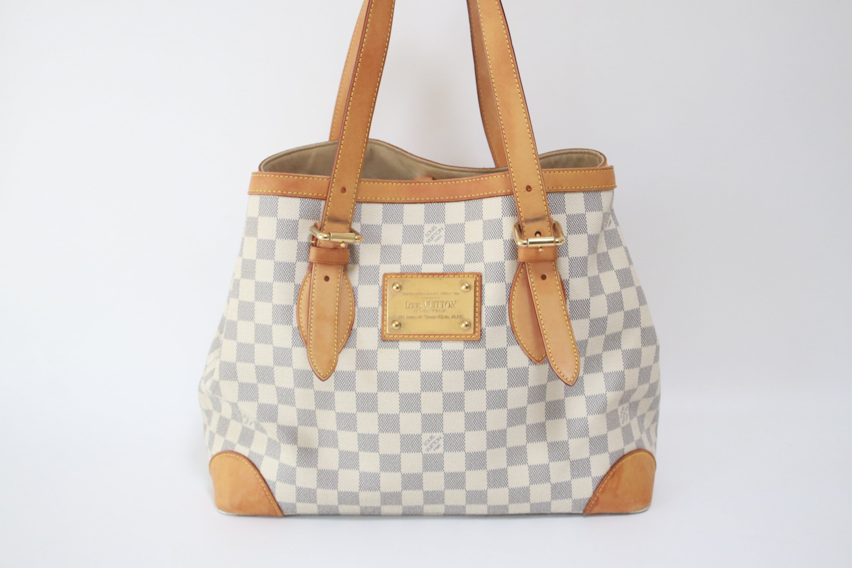 Louis Vuitton Hampstead MM Damier Azur Shoulder Bag Used (6910)