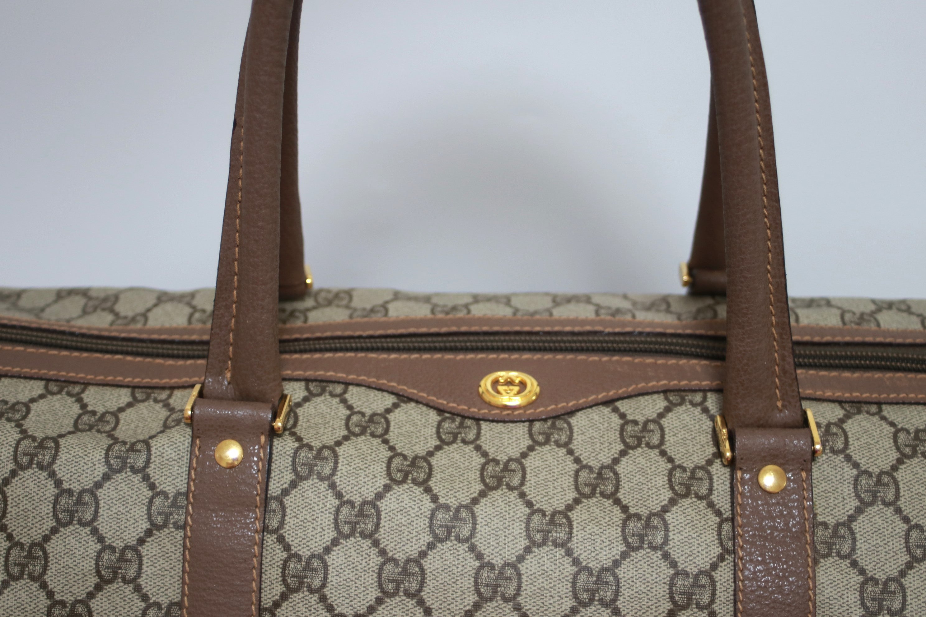 Gucci Boston Brown Travel Bag Used