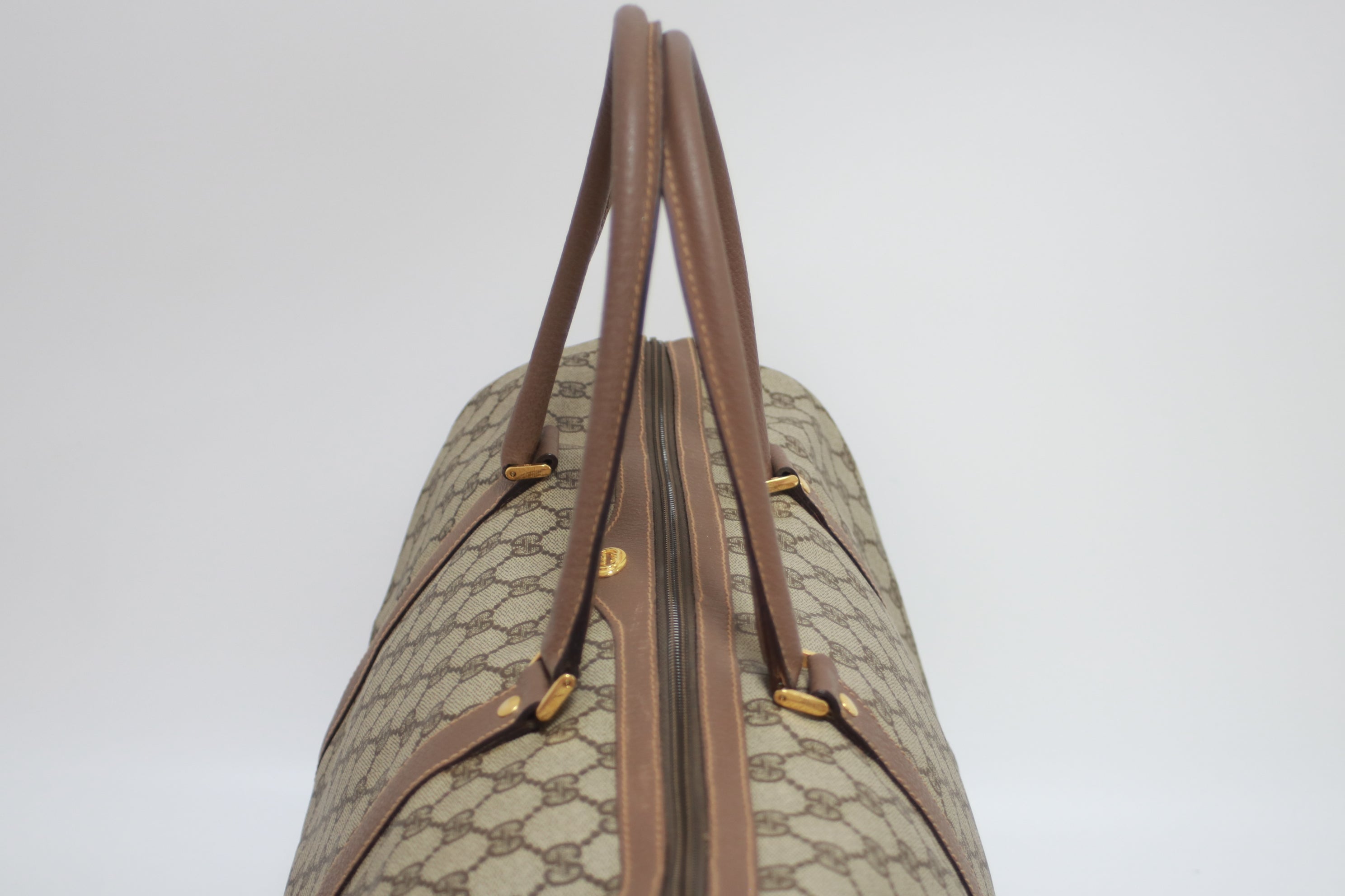 Gucci Boston Brown Travel Bag Used (8158)