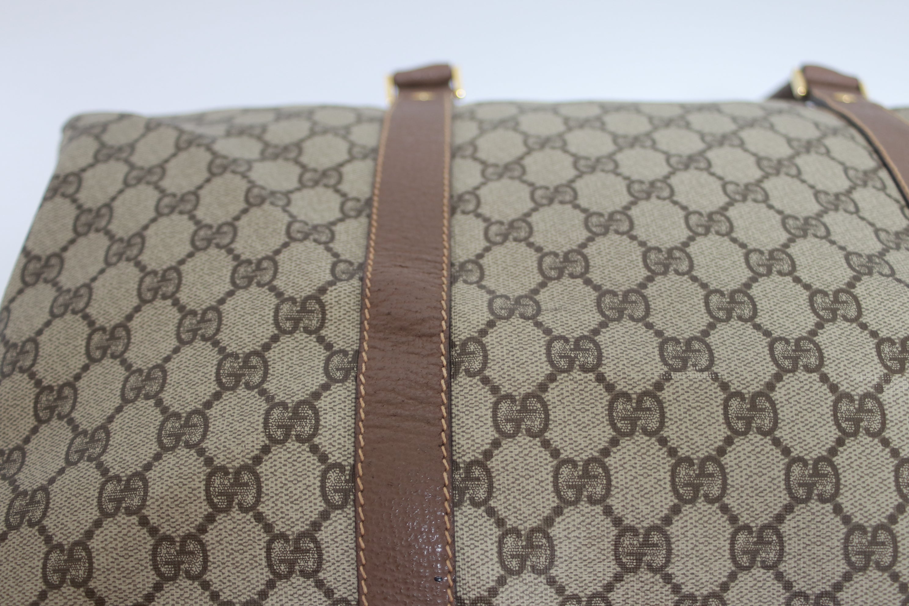 Gucci Boston Brown Travel Bag Used (8158)