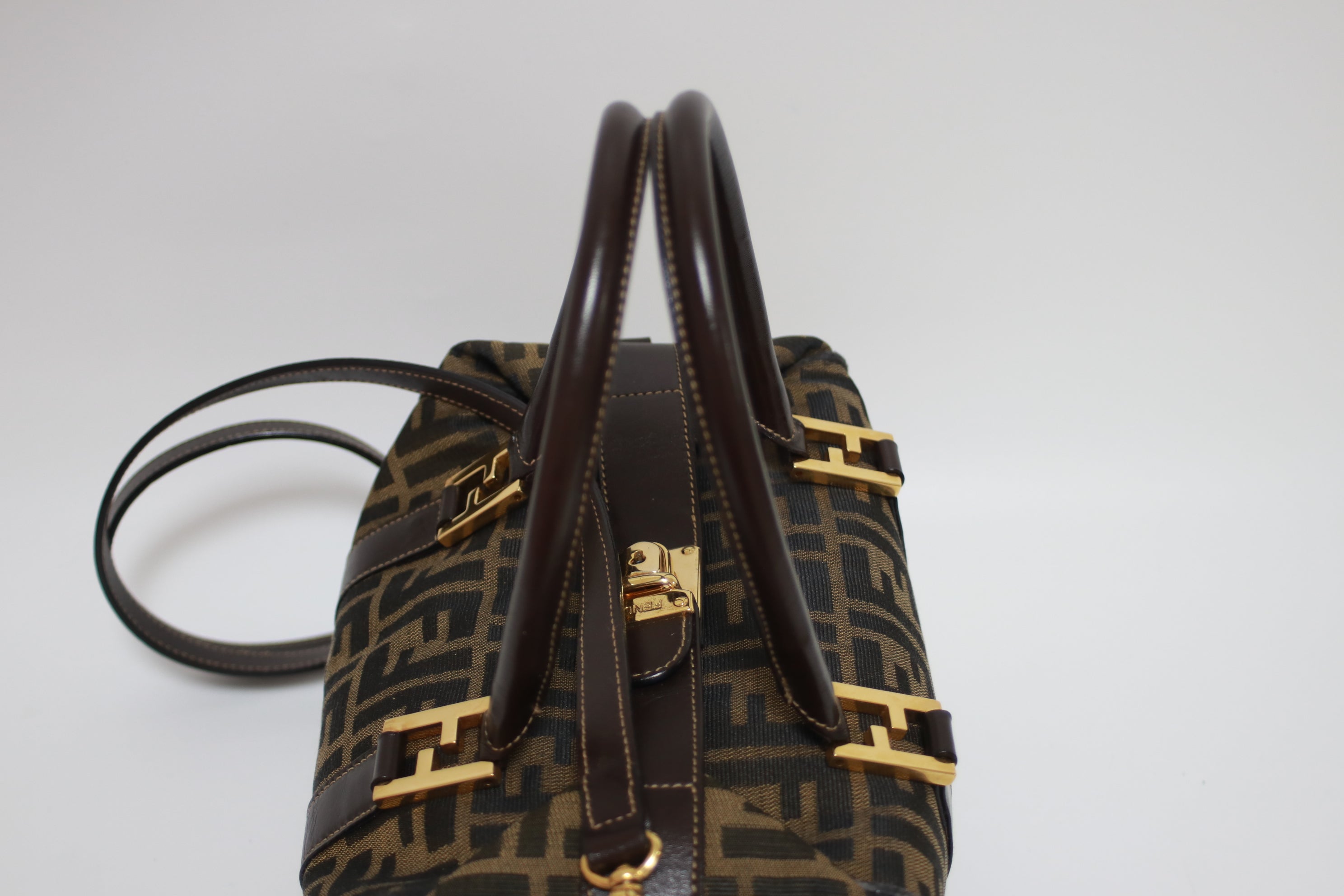 Fendi Zucca Two Way Handbag Used (8149)