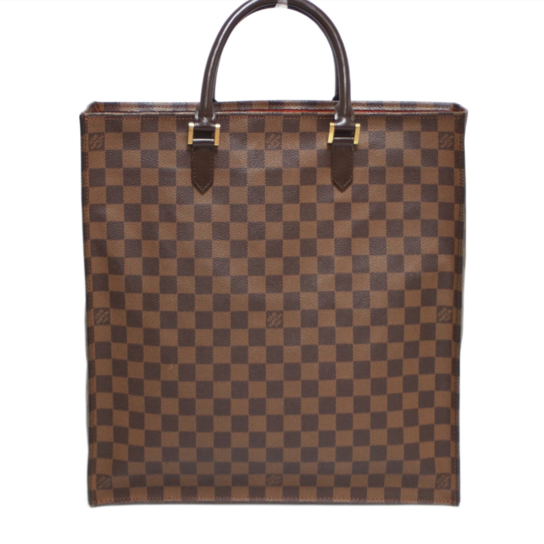 Louis Vuitton Sac Plat Damier Ebene Tote Bag Used