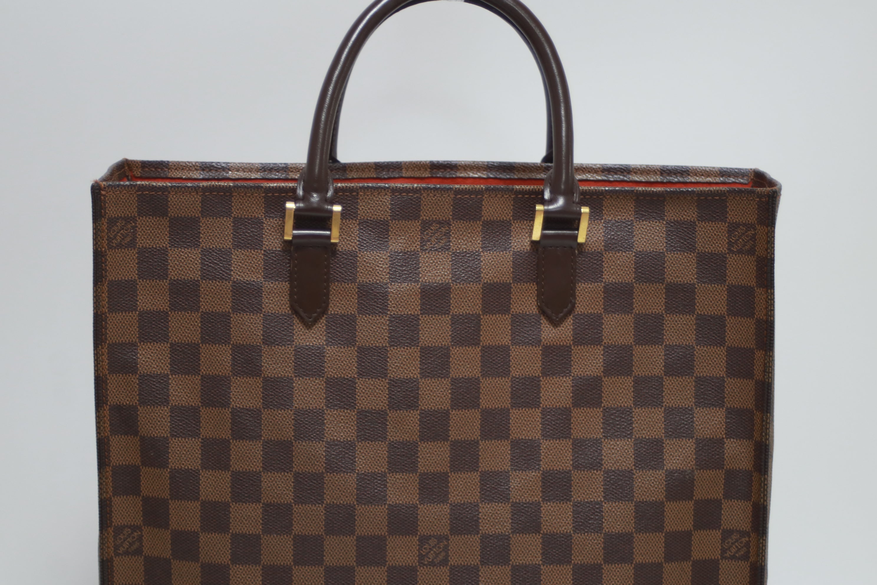 Louis Vuitton Sac Plat Damier Ebene Tote Bag Used