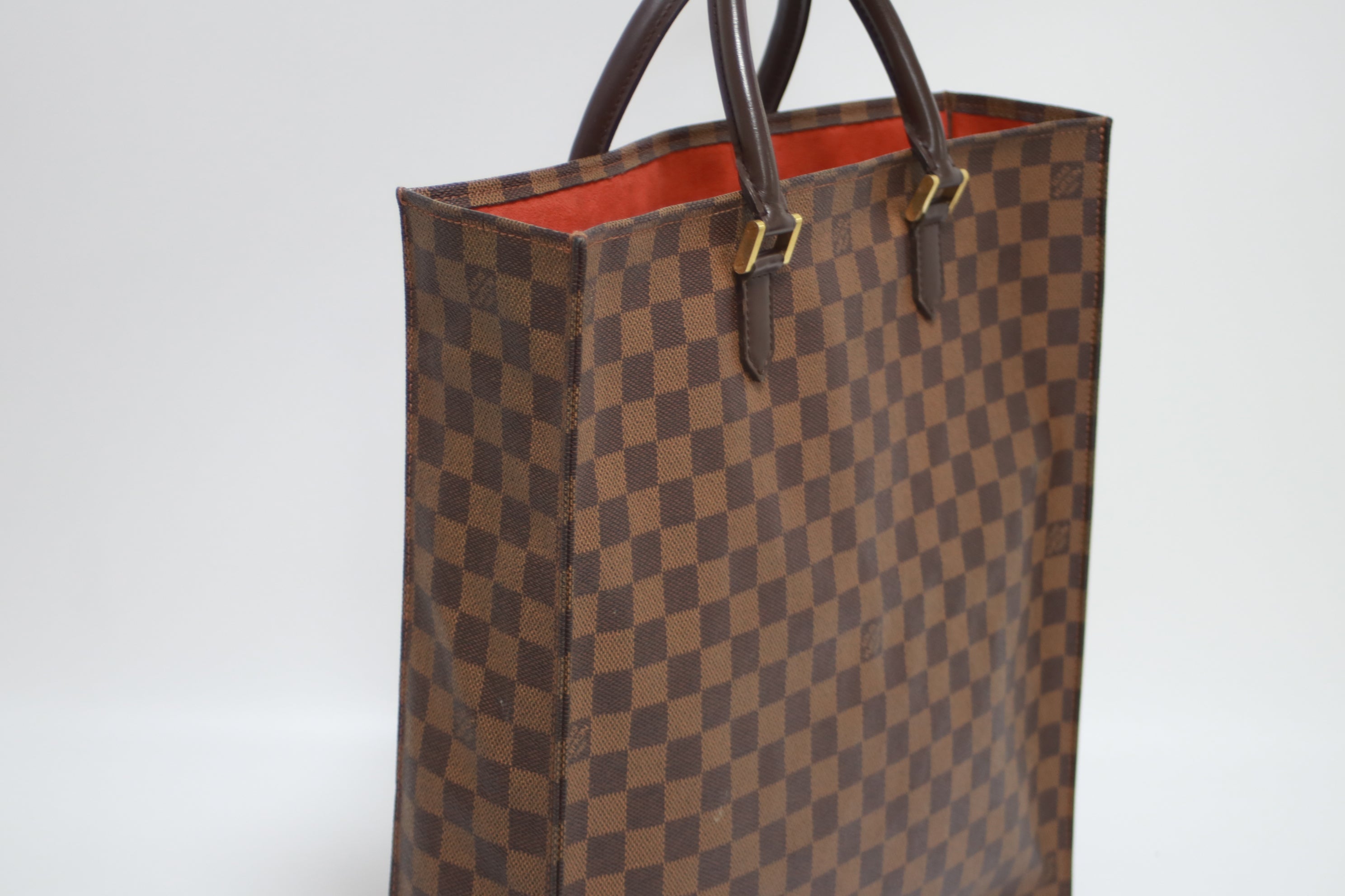 Louis Vuitton Sac Plat Damier Ebene Tote Bag Used