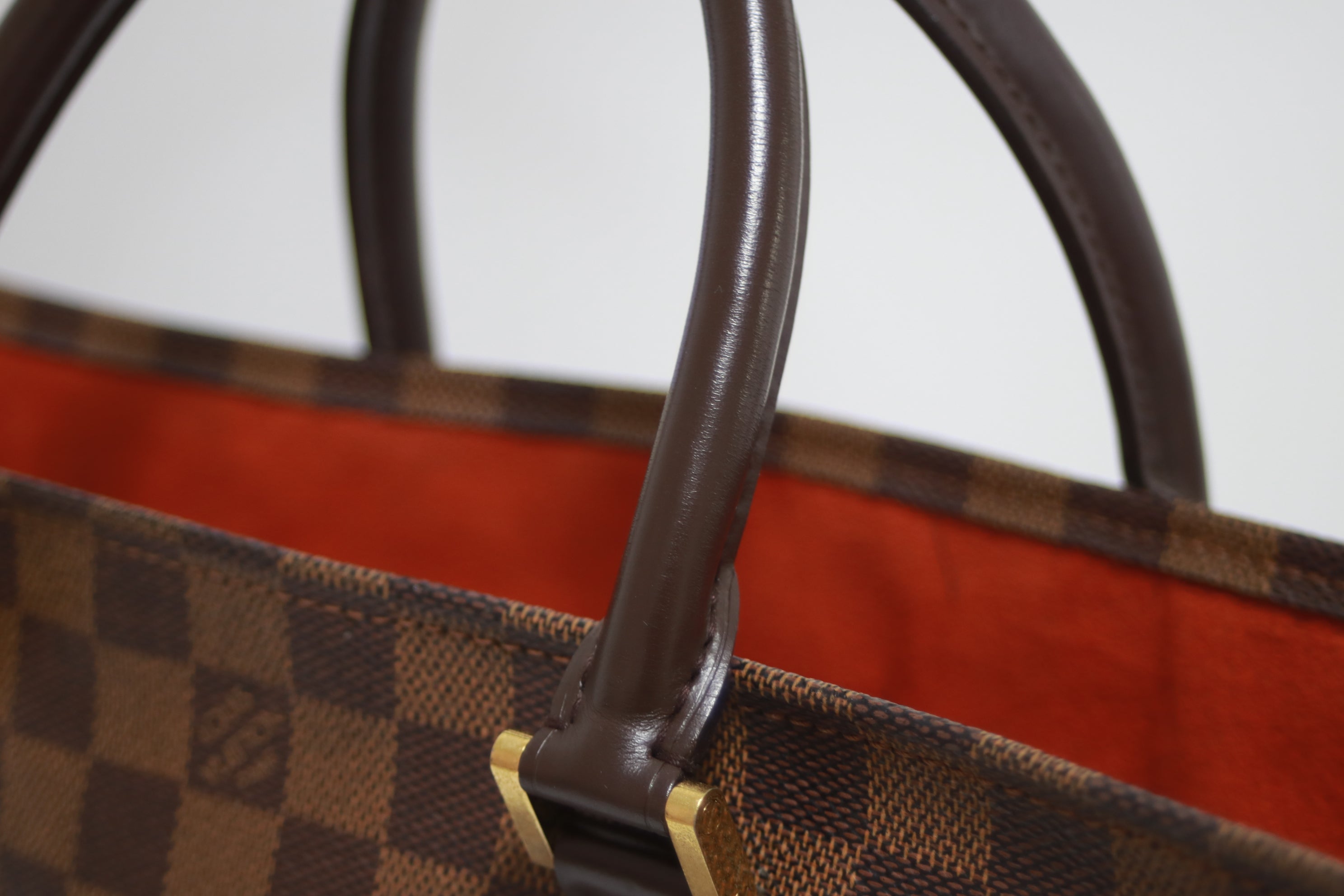 Louis Vuitton Sac Plat Damier Ebene Tote Bag Used