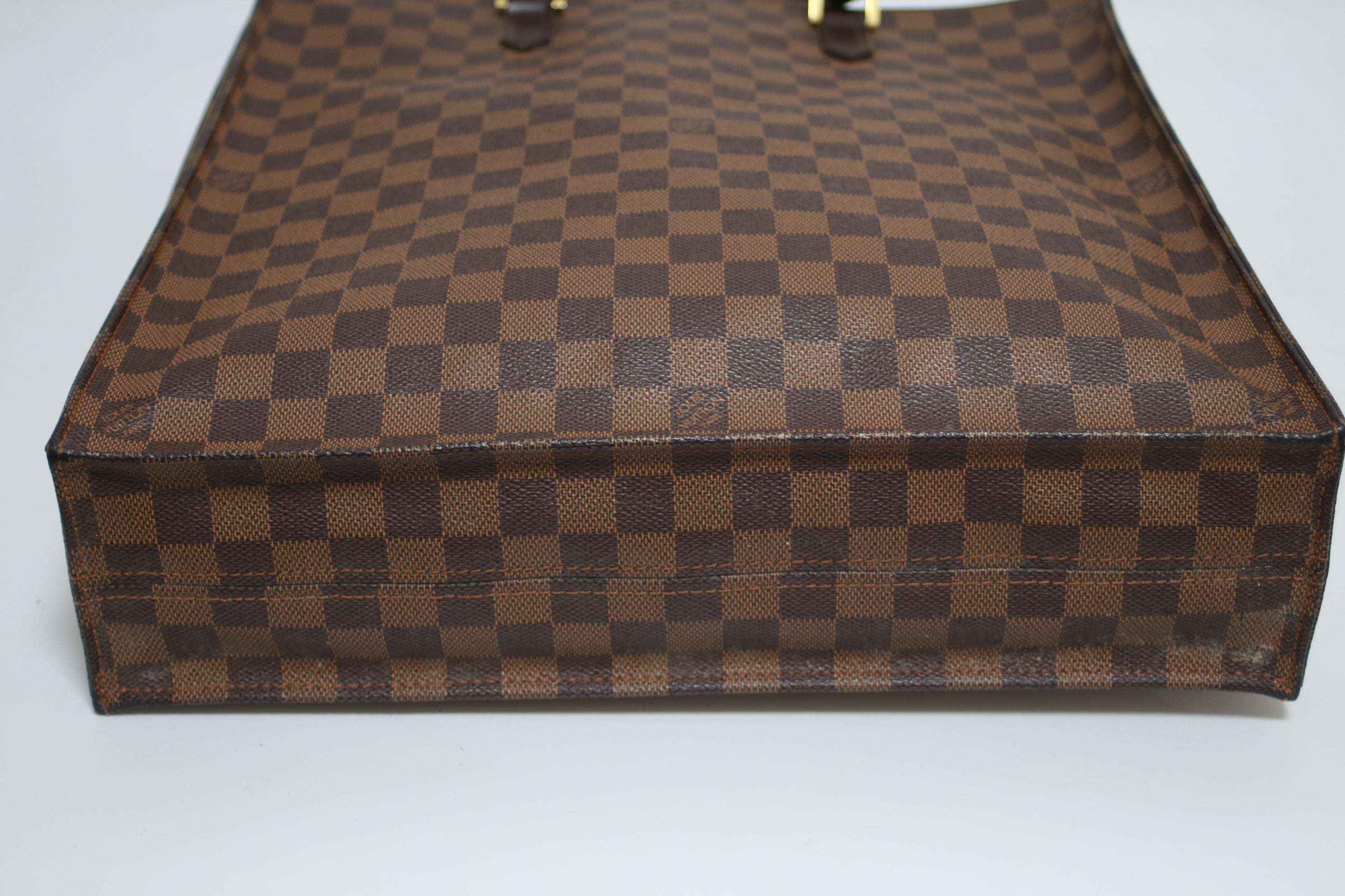 Louis Vuitton Sac Plat Damier Ebene Tote Bag Used