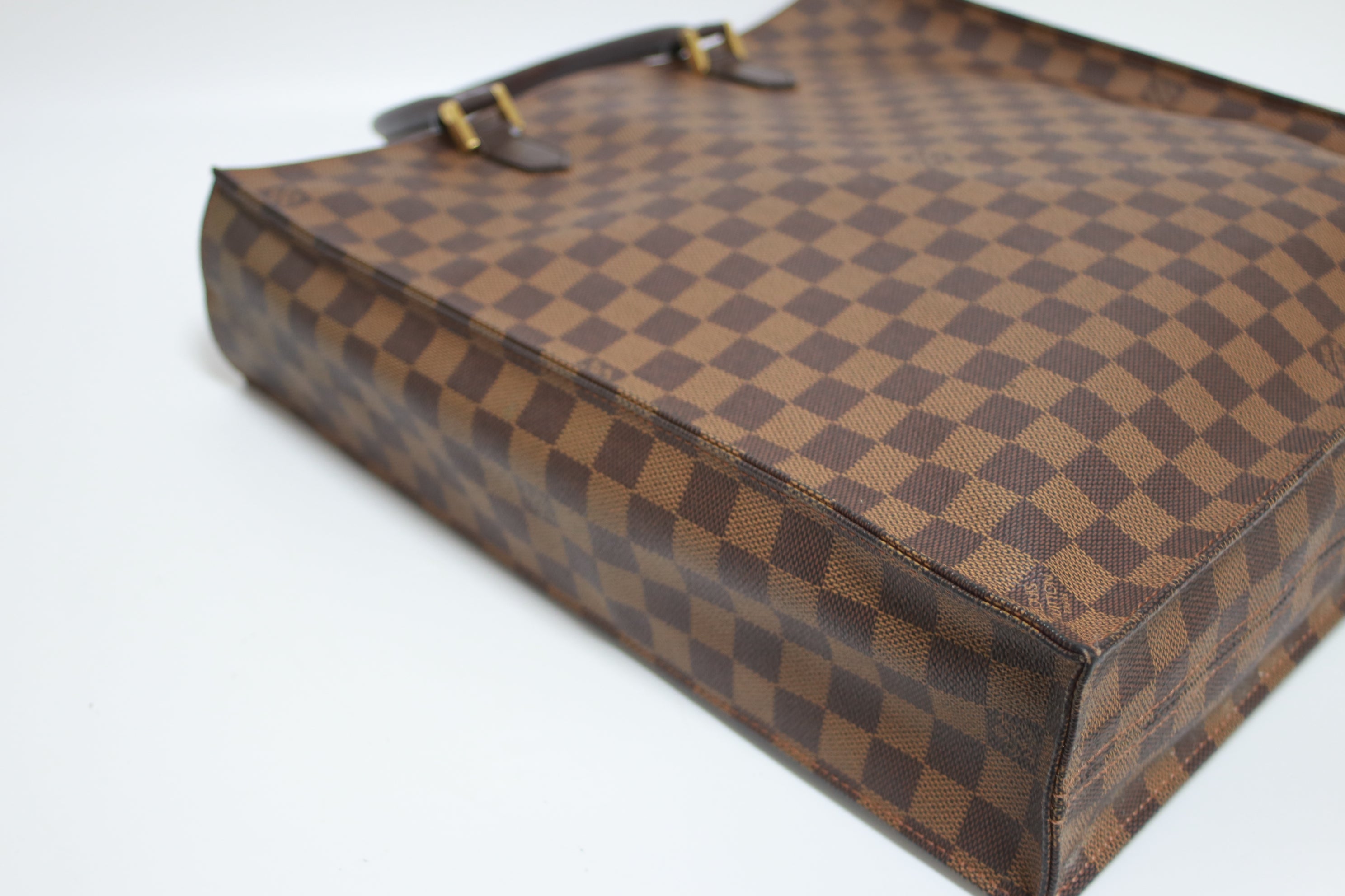 Louis Vuitton Sac Plat Damier Ebene Tote Bag Used