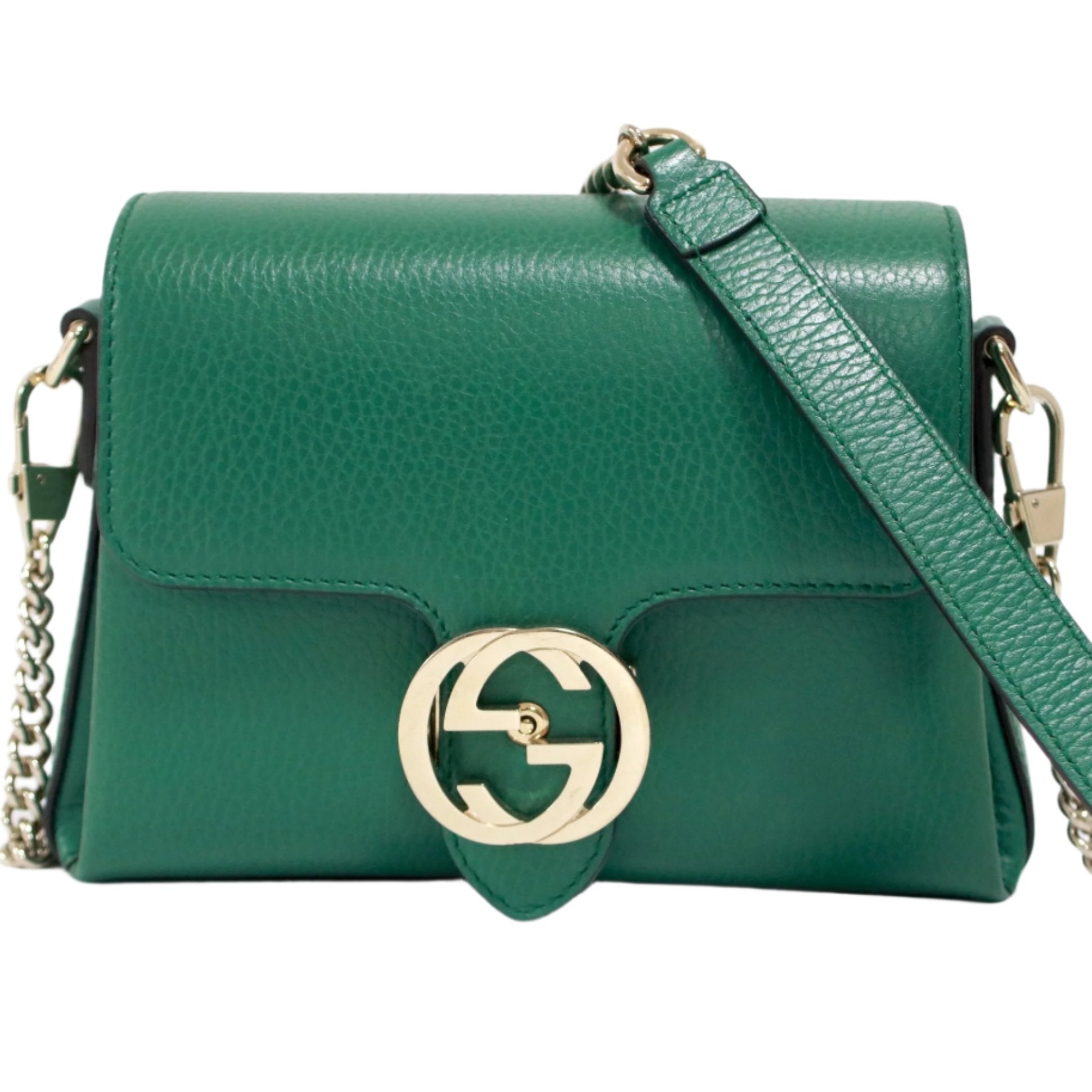 Gucci Interlocking Green Shoulder Bag Used