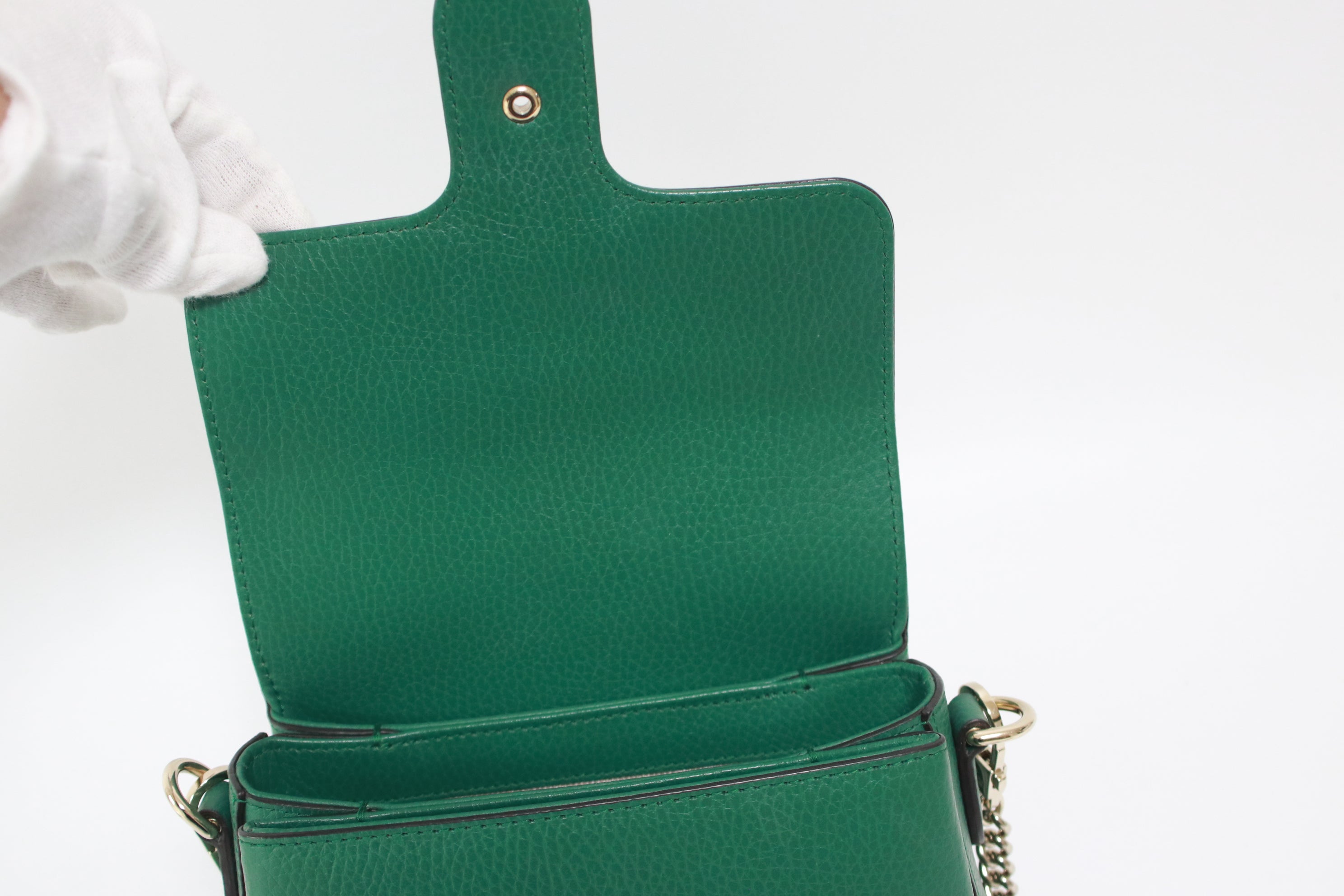 Gucci Interlocking Green Shoulder Bag Used (5828)