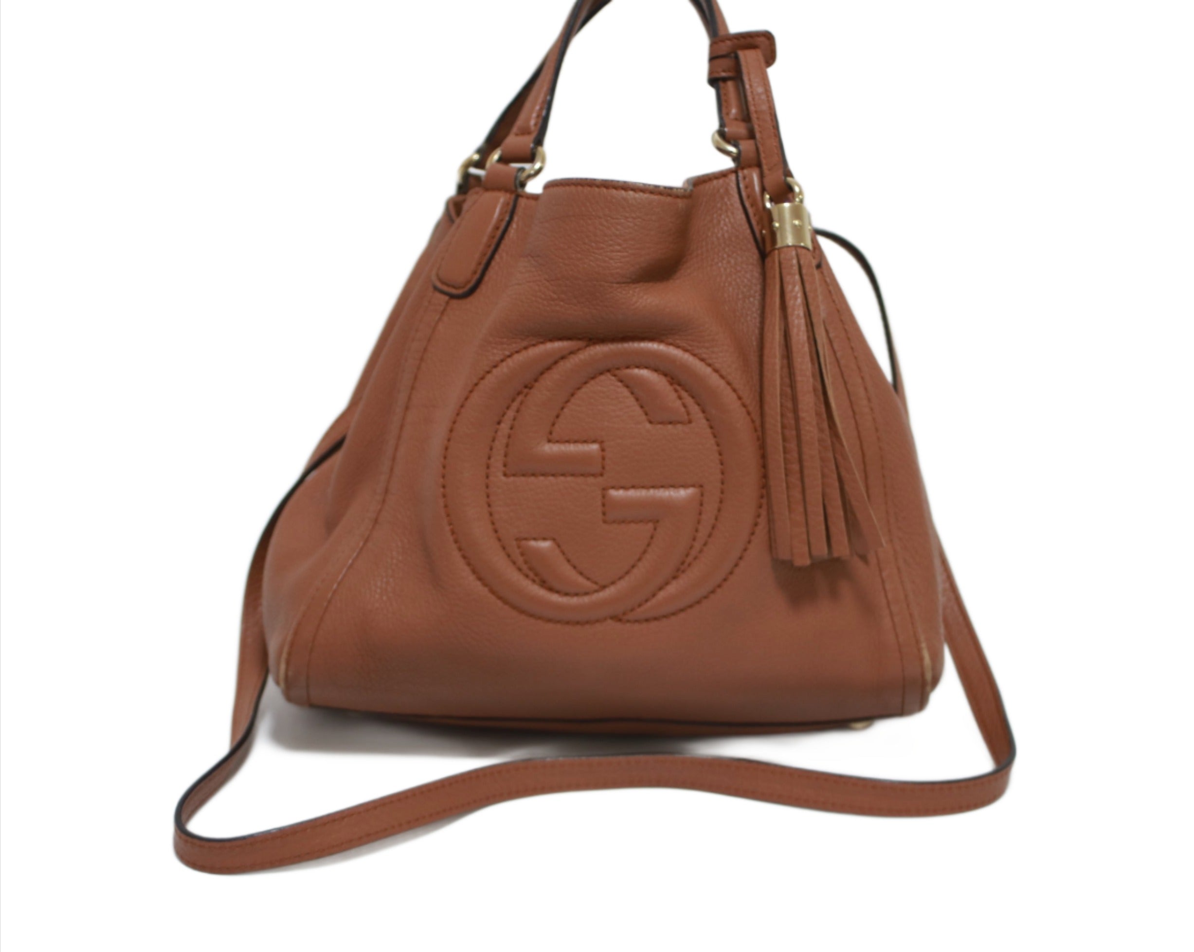 Gucci Soho Brown Two Way Shoulder Bag Used (8206)