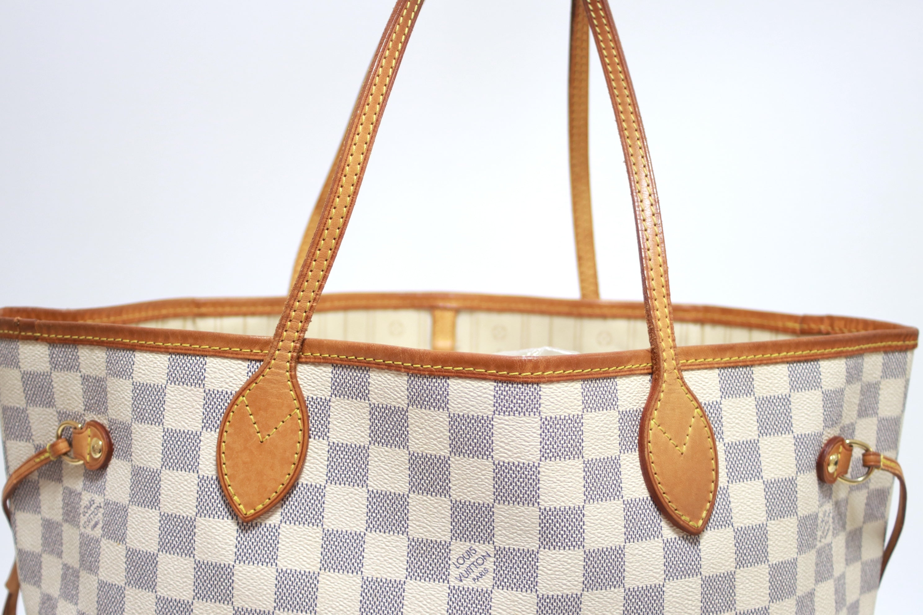 Louis Vuitton Neverfull MM Damier Azur Shoulder Tote Bag