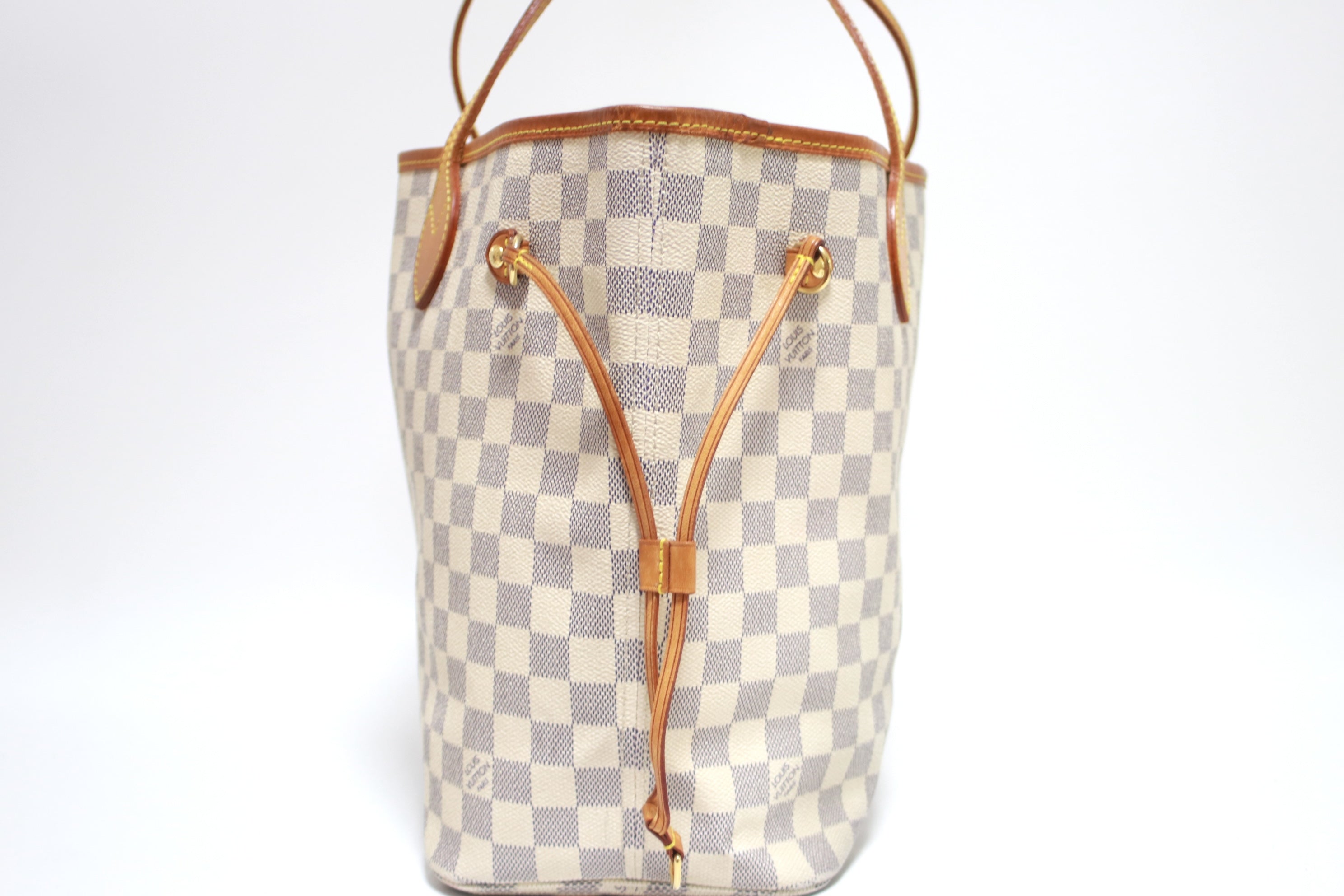 Louis Vuitton Neverfull MM Damier Azur Shoulder Tote Bag