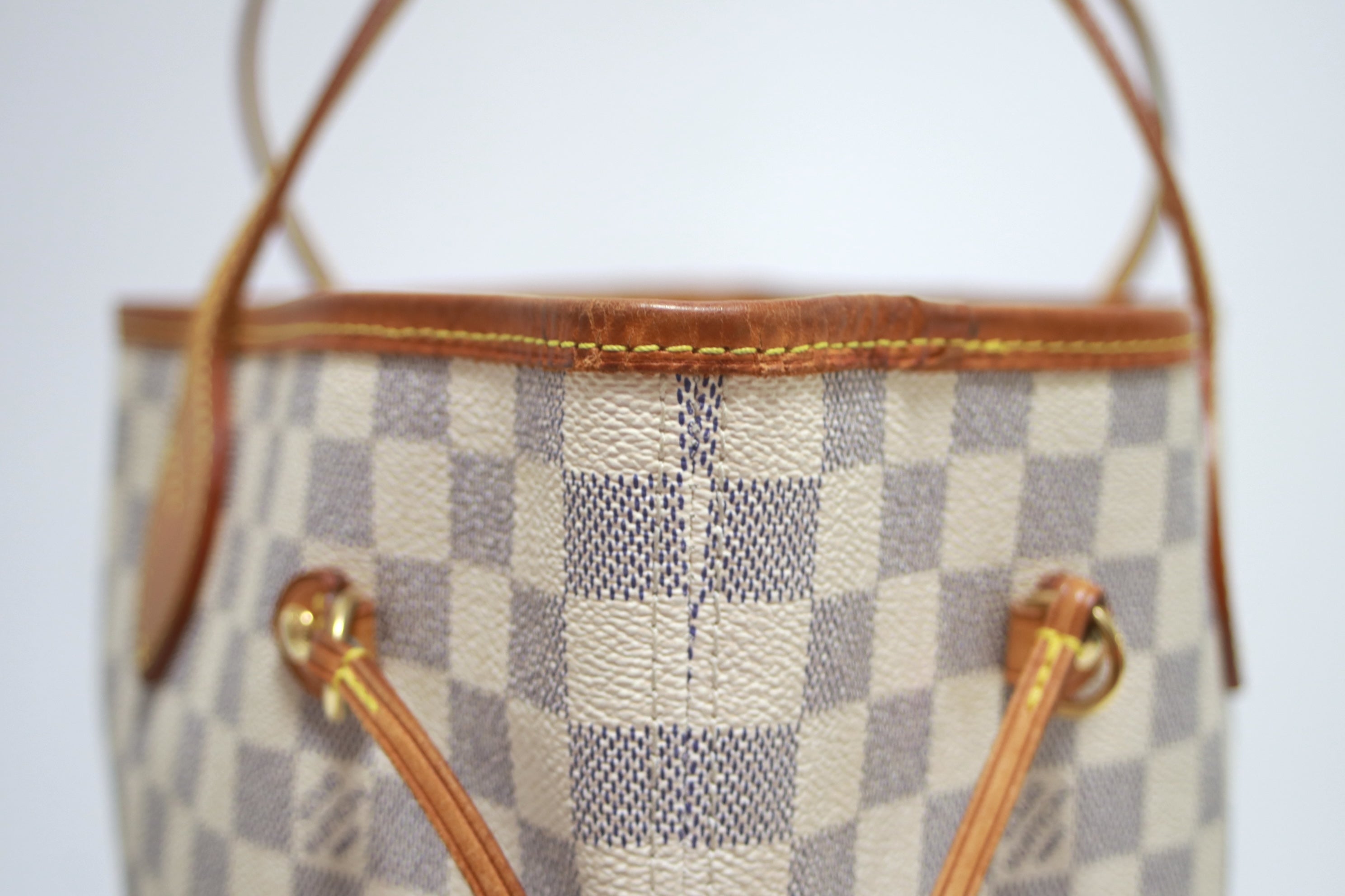 Louis Vuitton Neverfull MM Damier Azur Shoulder Tote Bag