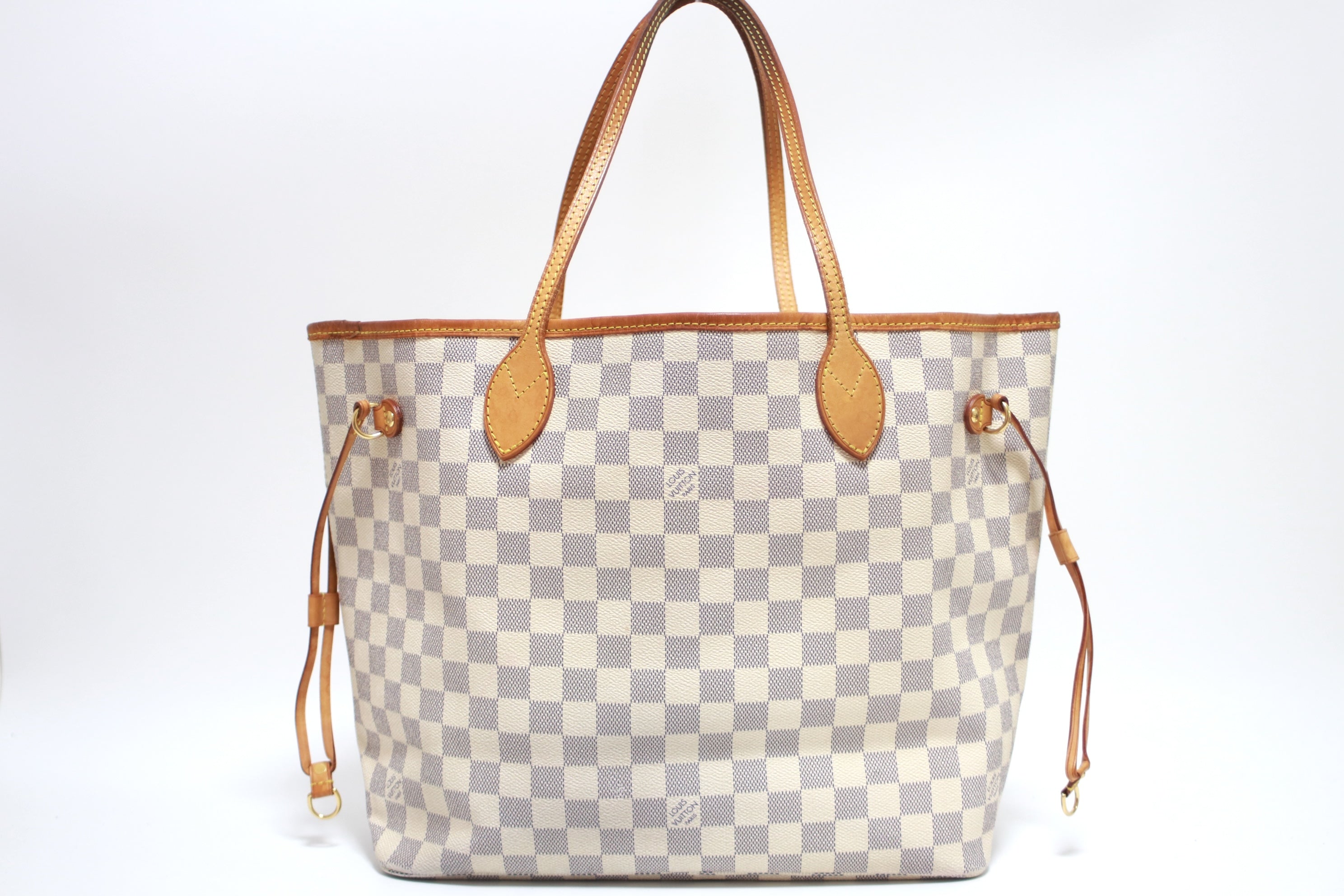 Louis Vuitton Neverfull MM Damier Azur Shoulder Tote Bag