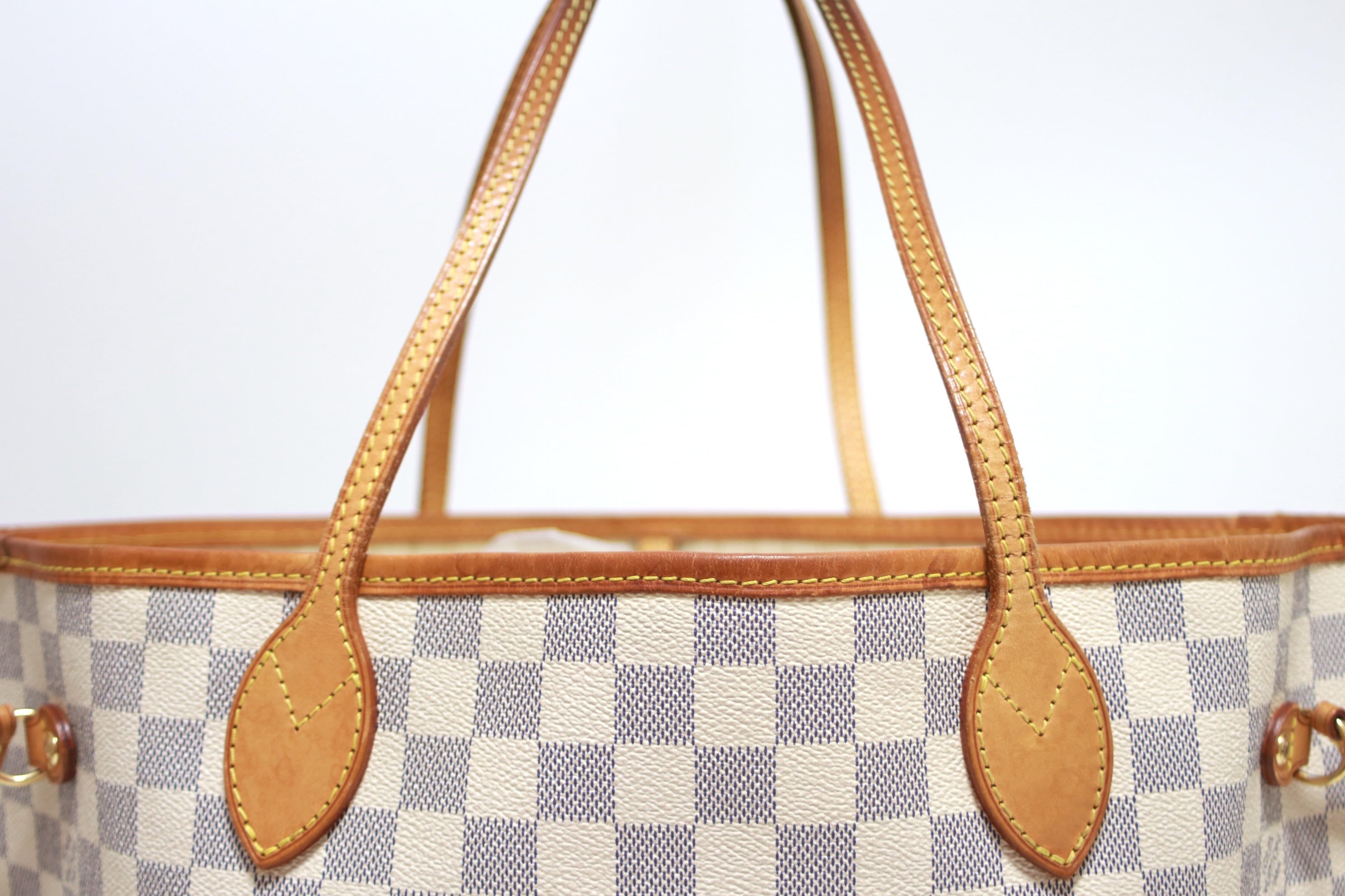 Louis Vuitton Neverfull MM Damier Azur Shoulder Tote Bag