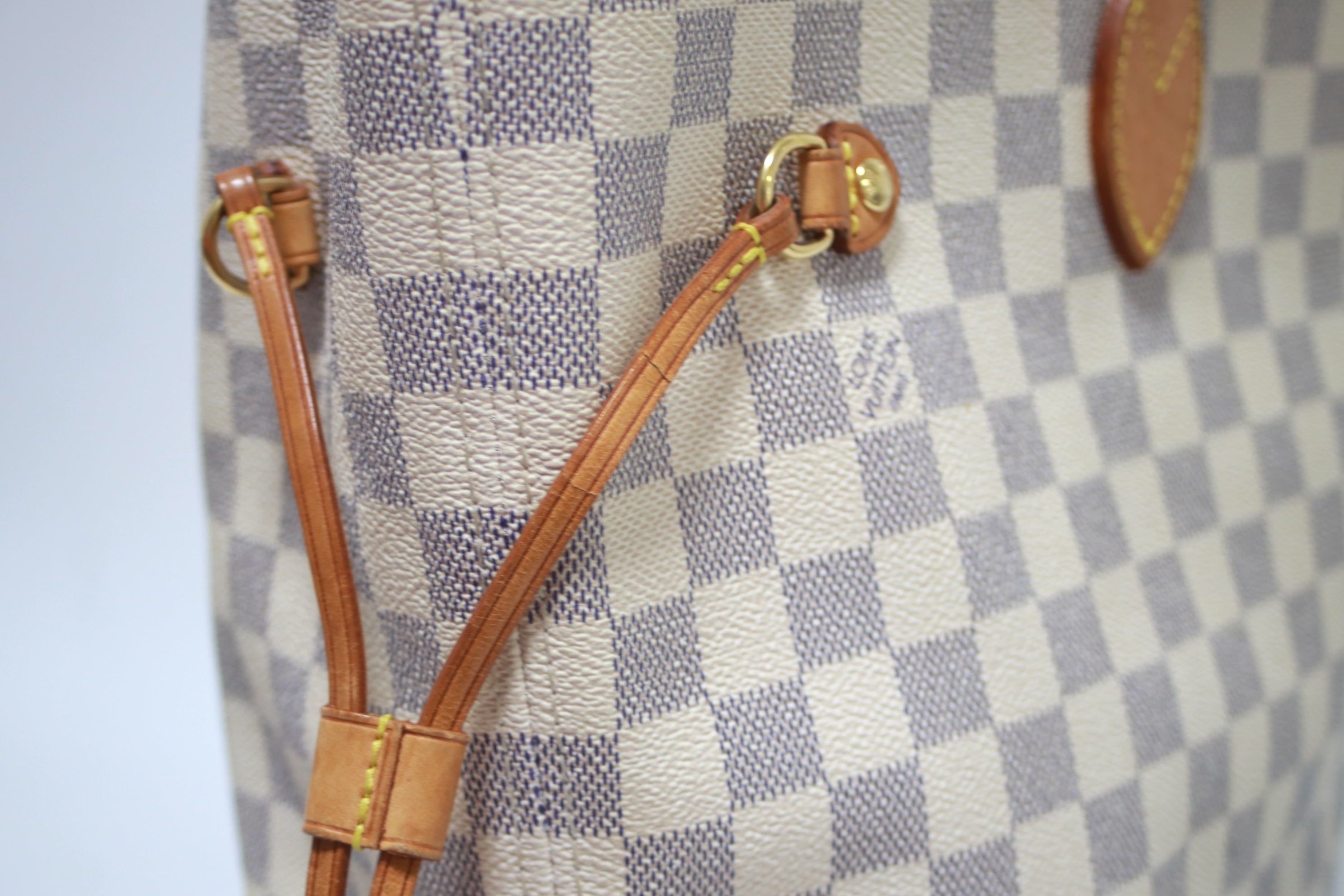 Louis Vuitton Neverfull MM Damier Azur Shoulder Tote Bag