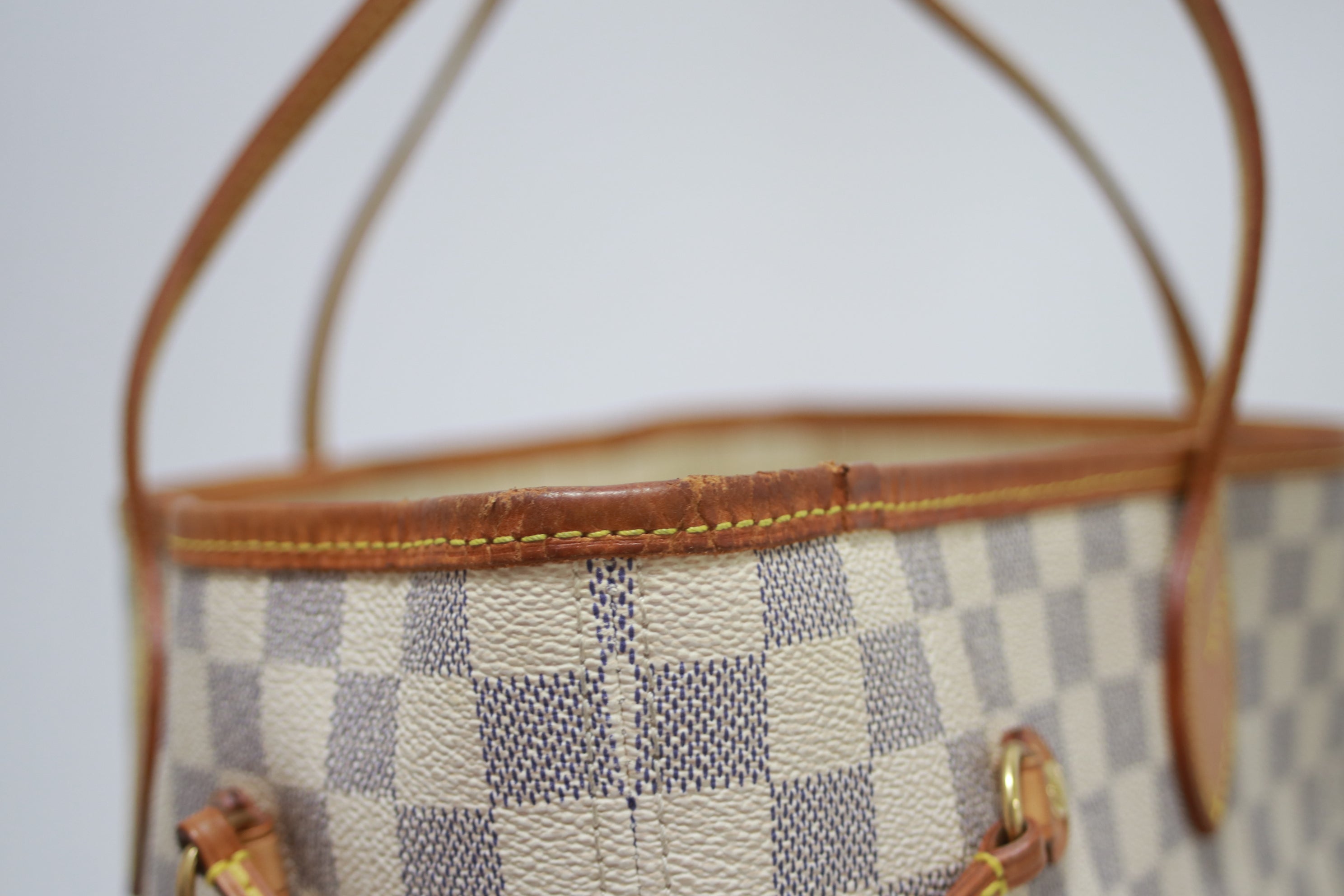 Louis Vuitton Neverfull MM Damier Azur Shoulder Tote Bag