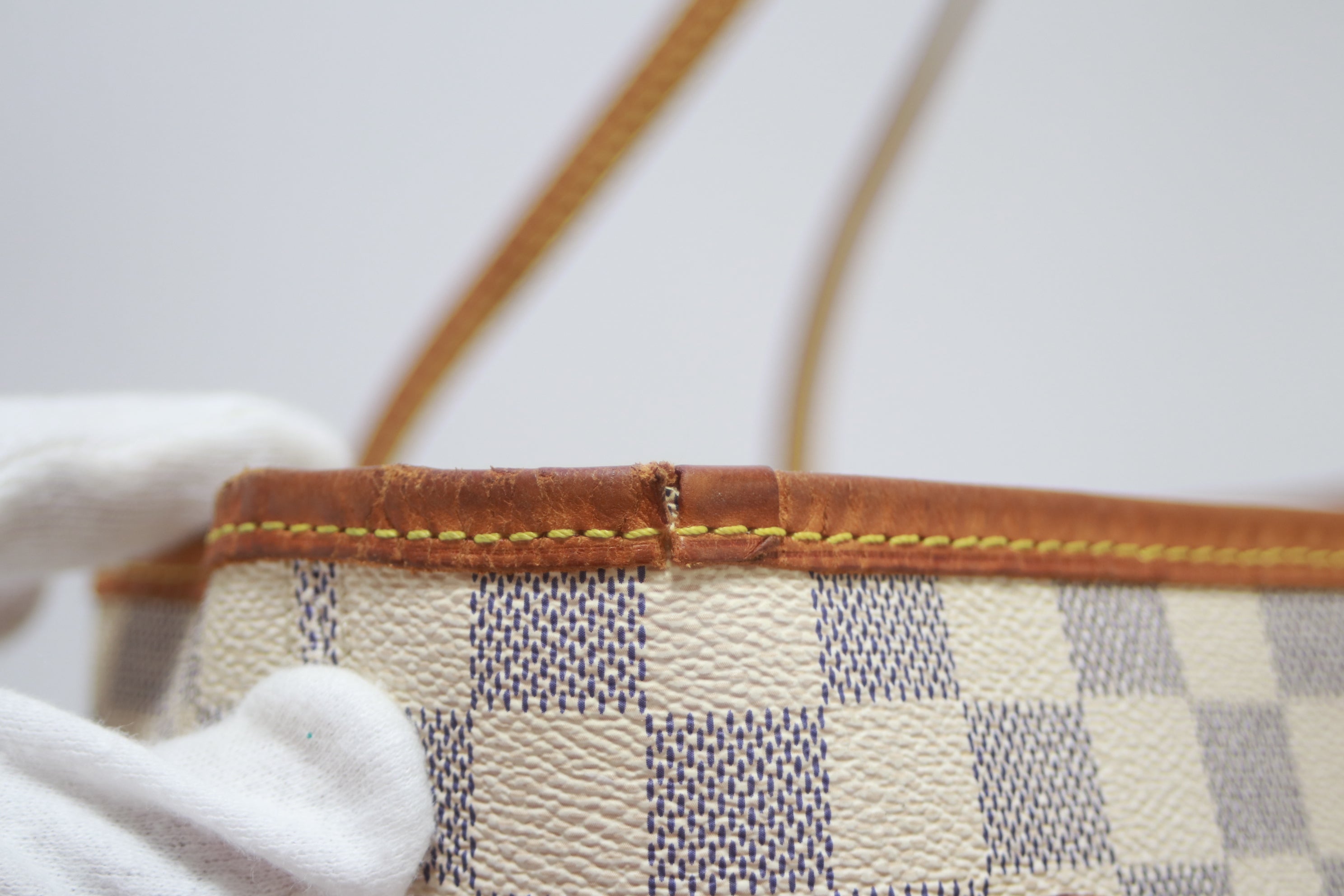 Louis Vuitton Neverfull MM Damier Azur Shoulder Tote Bag