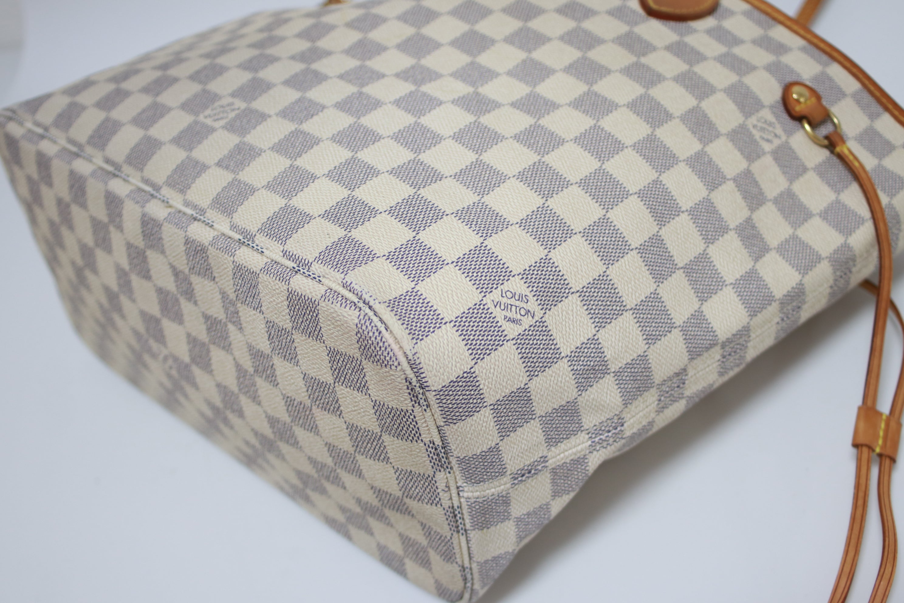 Louis Vuitton Neverfull MM Damier Azur Shoulder Tote Bag