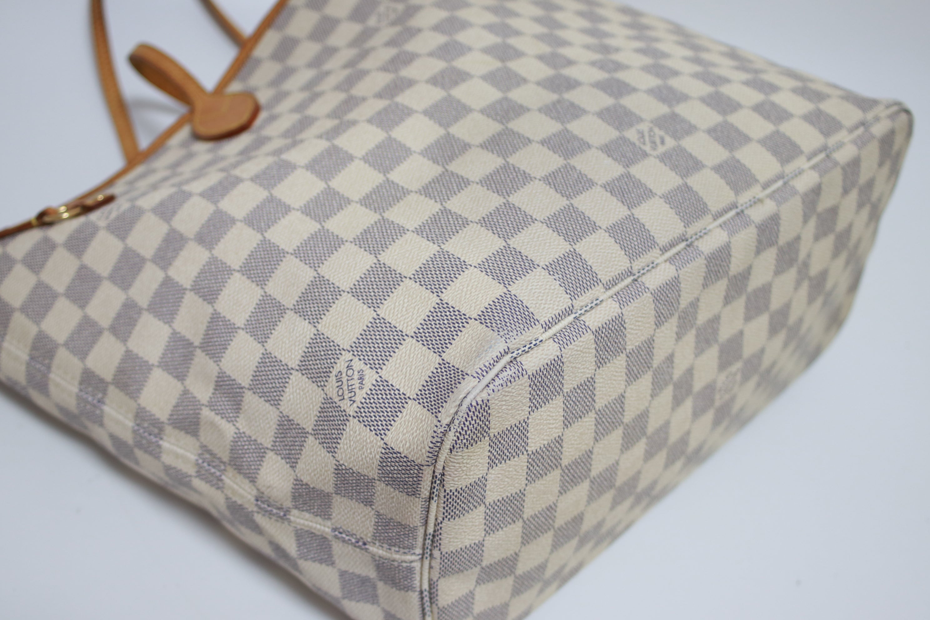 Louis Vuitton Neverfull MM Damier Azur Shoulder Tote Bag