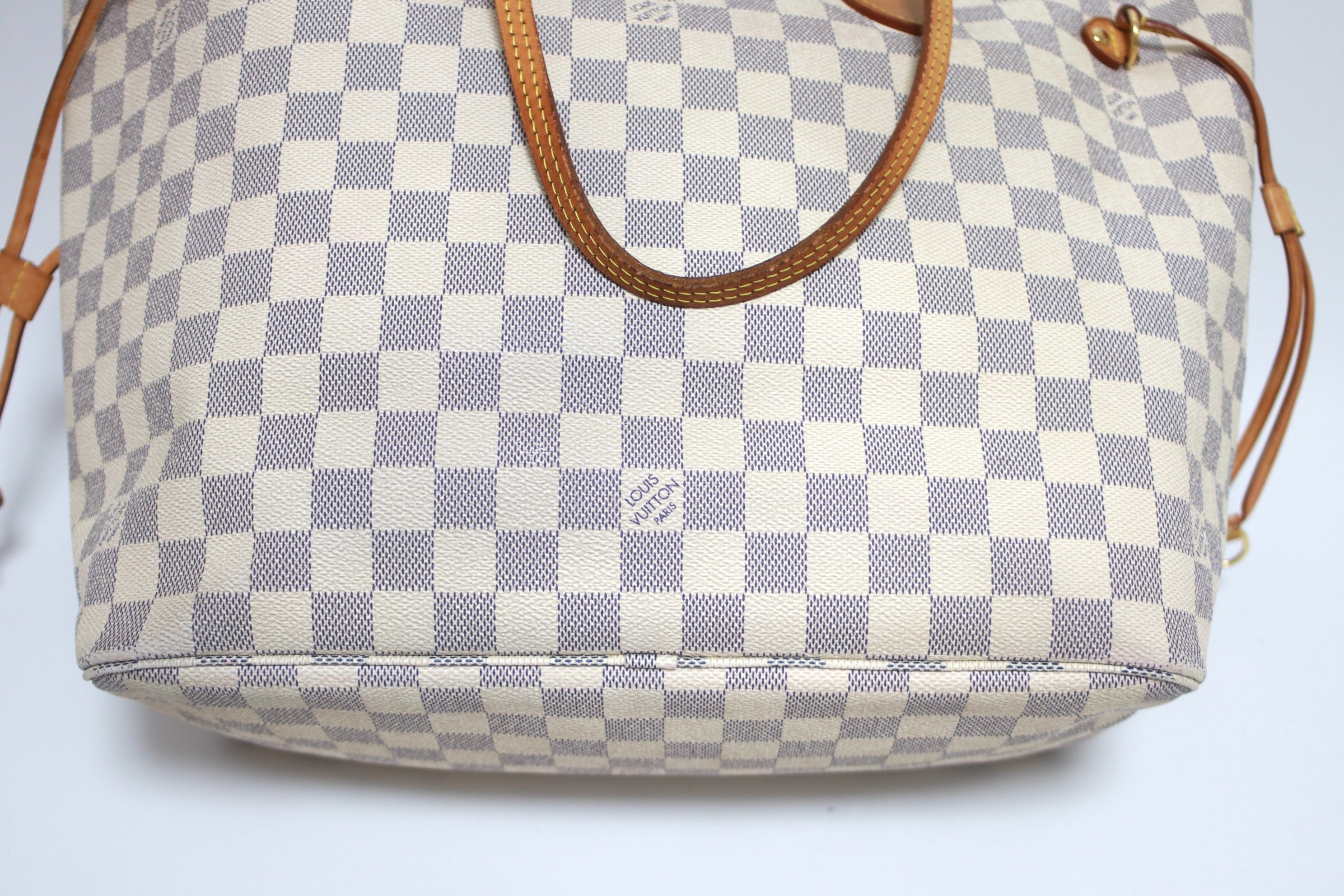 Louis Vuitton Neverfull MM Damier Azur Shoulder Tote Bag