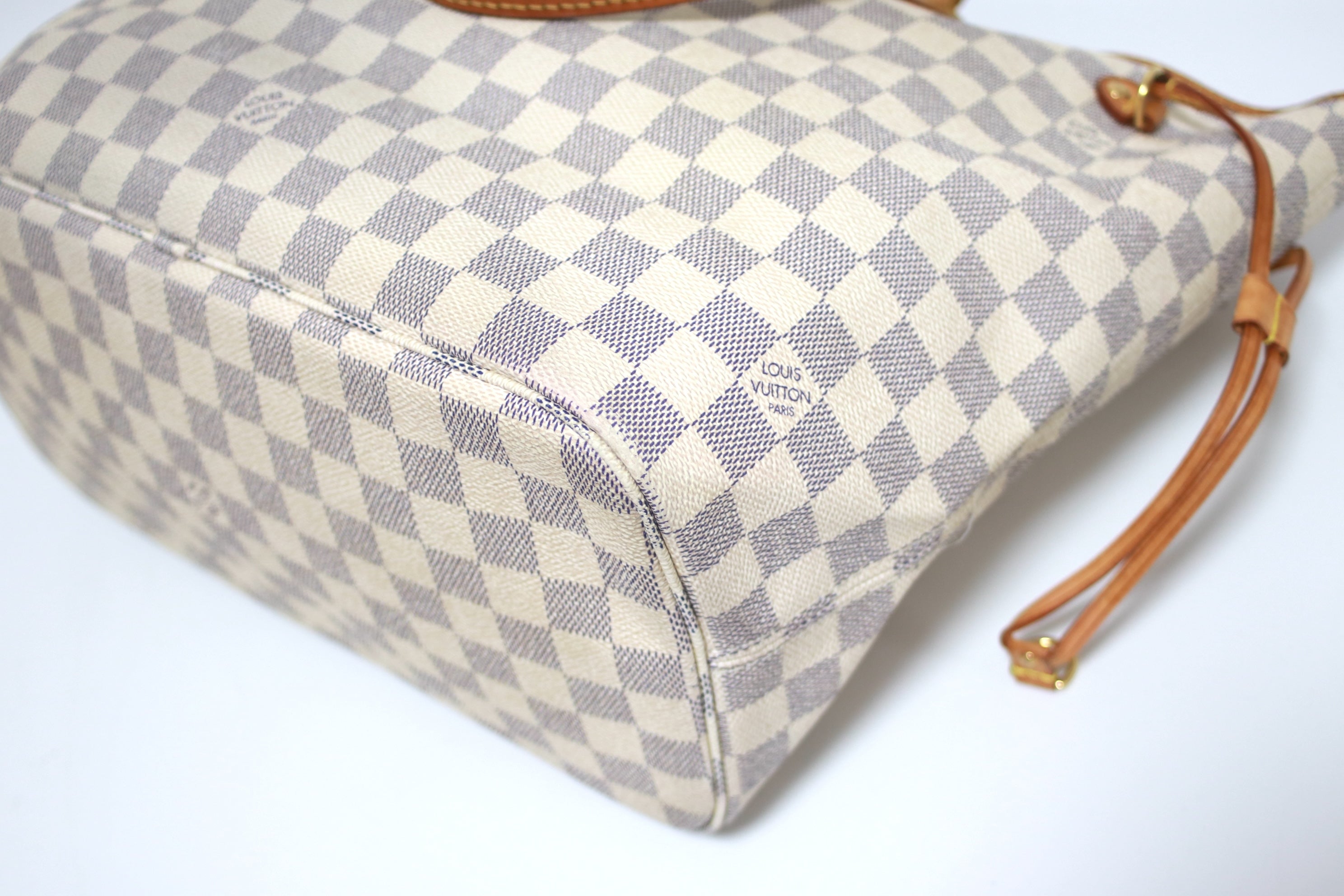 Louis Vuitton Neverfull MM Damier Azur Shoulder Tote Bag