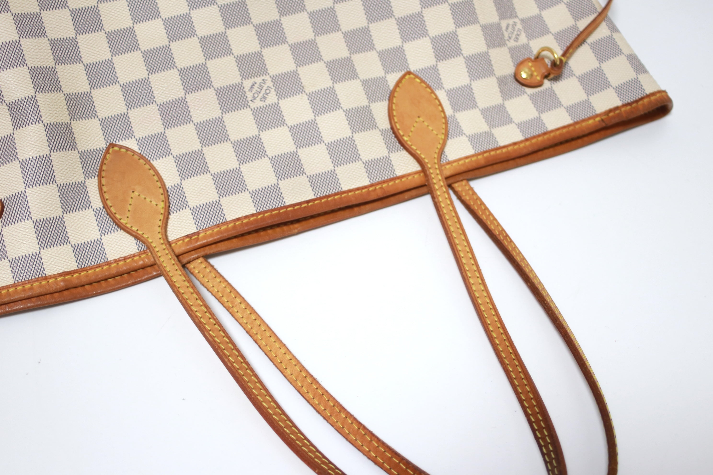 Louis Vuitton Neverfull MM Damier Azur Shoulder Tote Bag