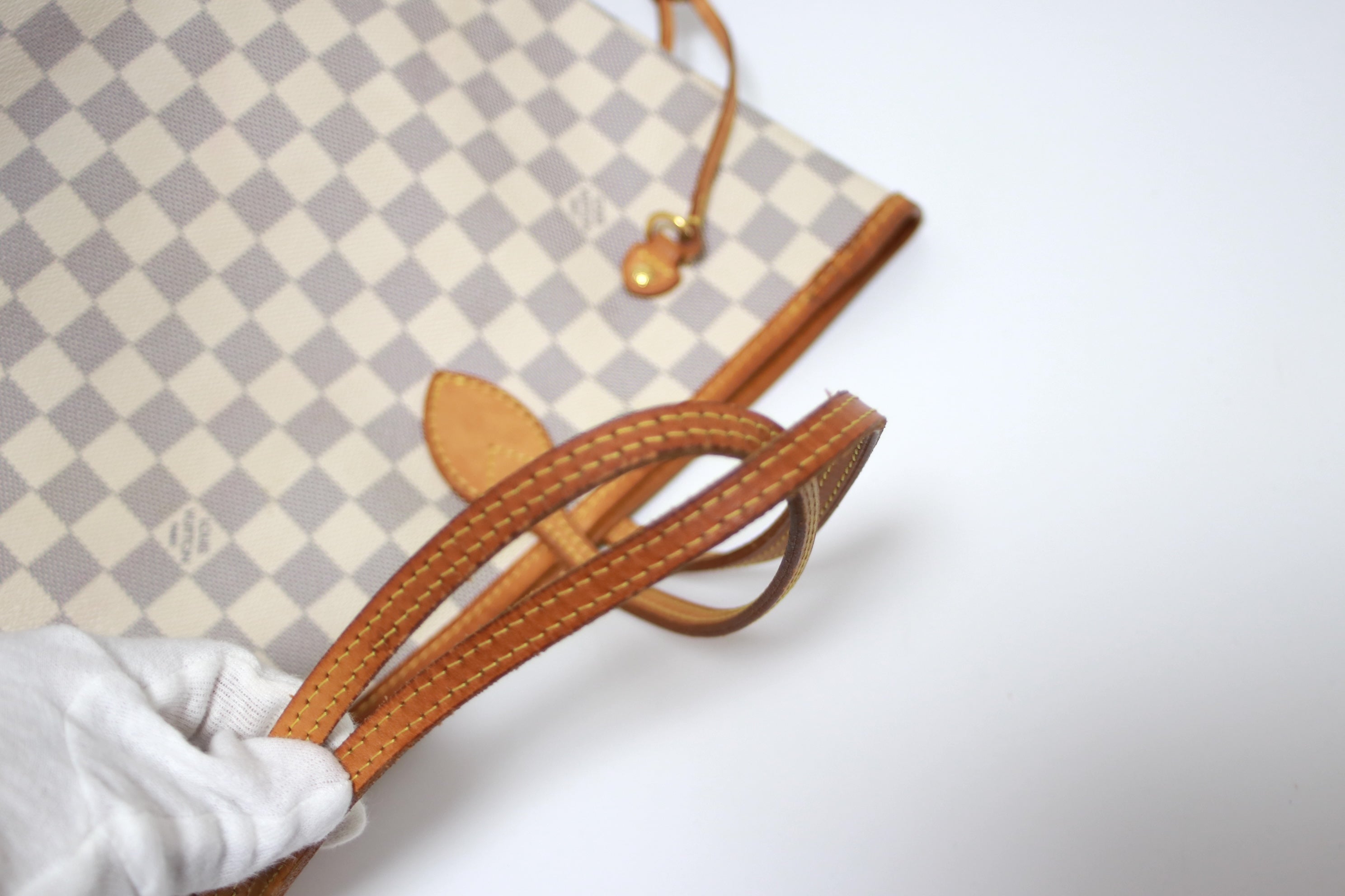 Louis Vuitton Neverfull MM Damier Azur Shoulder Tote Bag