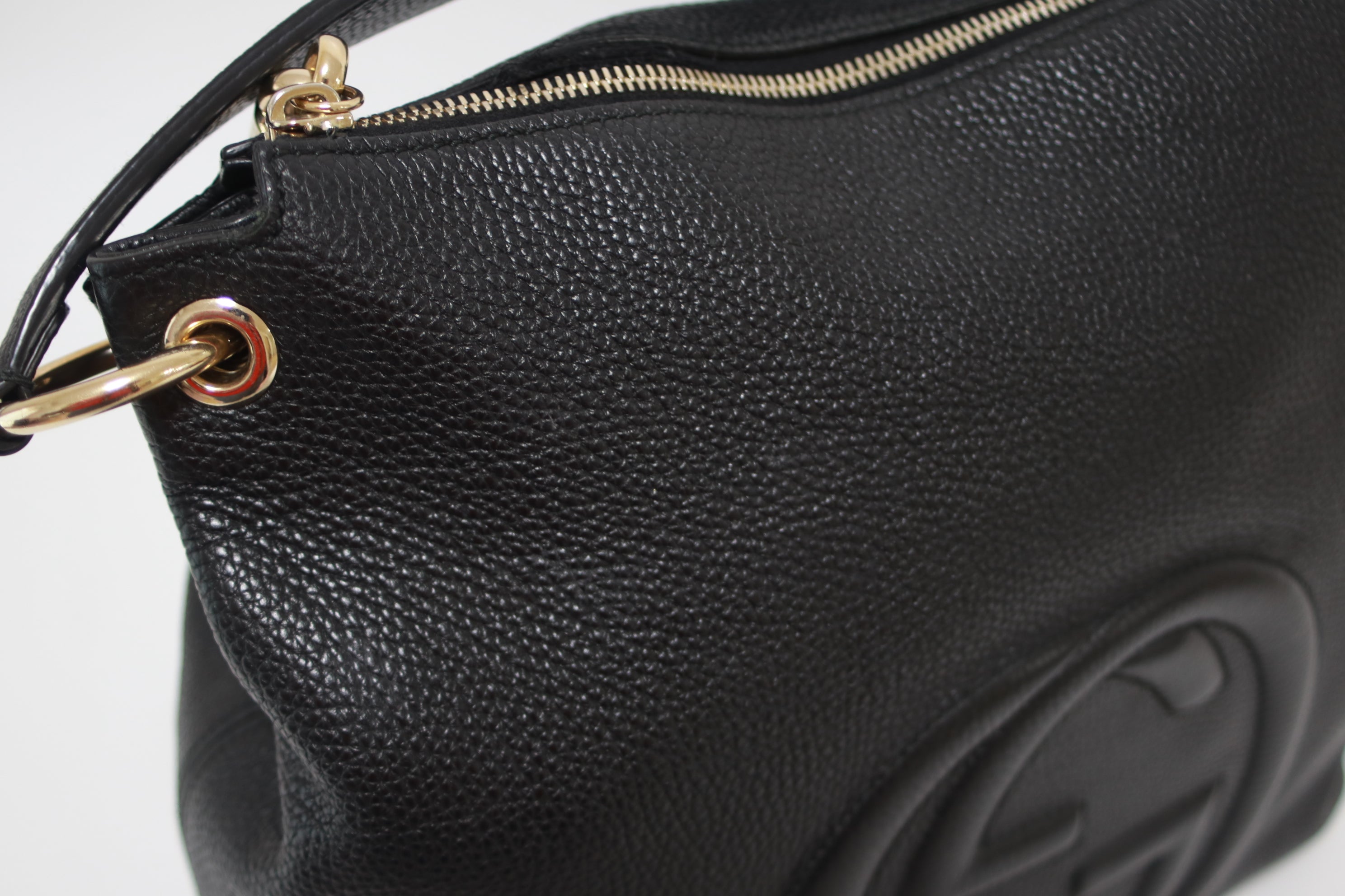 Gucci Soho Hobo  Shoulder Bag Used Black (6869)