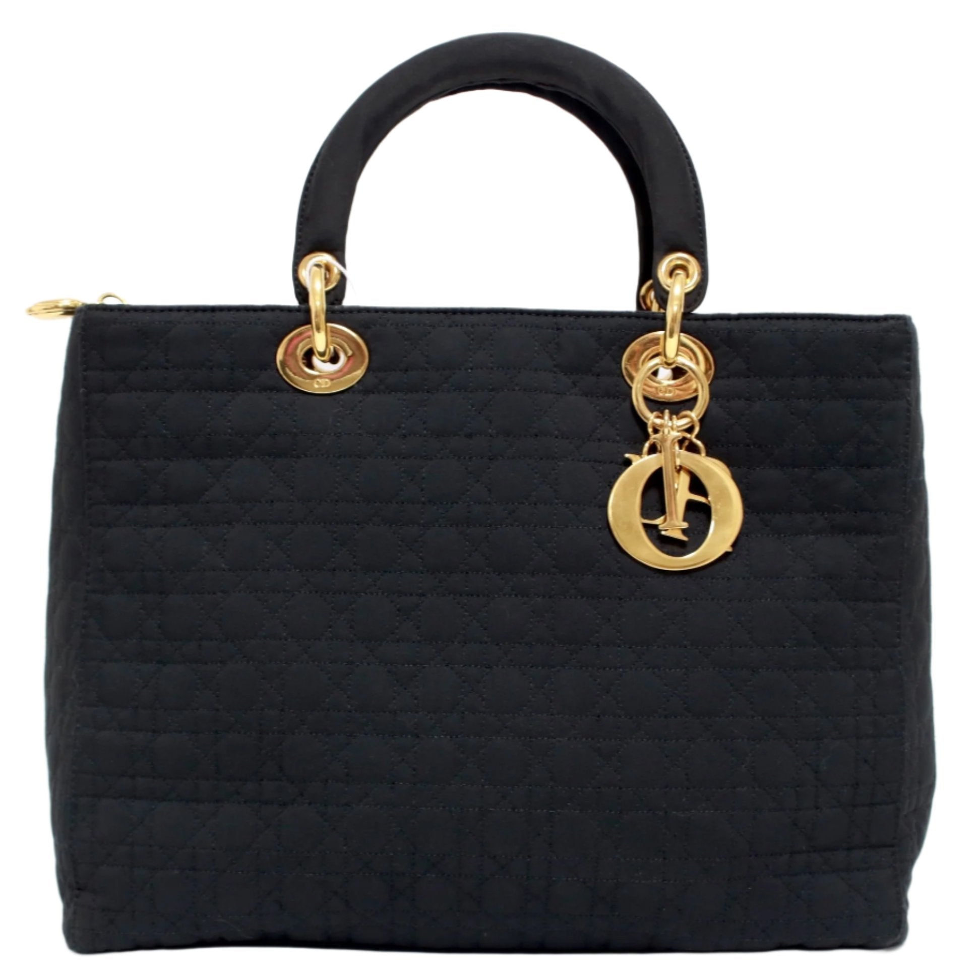 Borsa a mano grande Lady Dior Cannage Quilted usata 