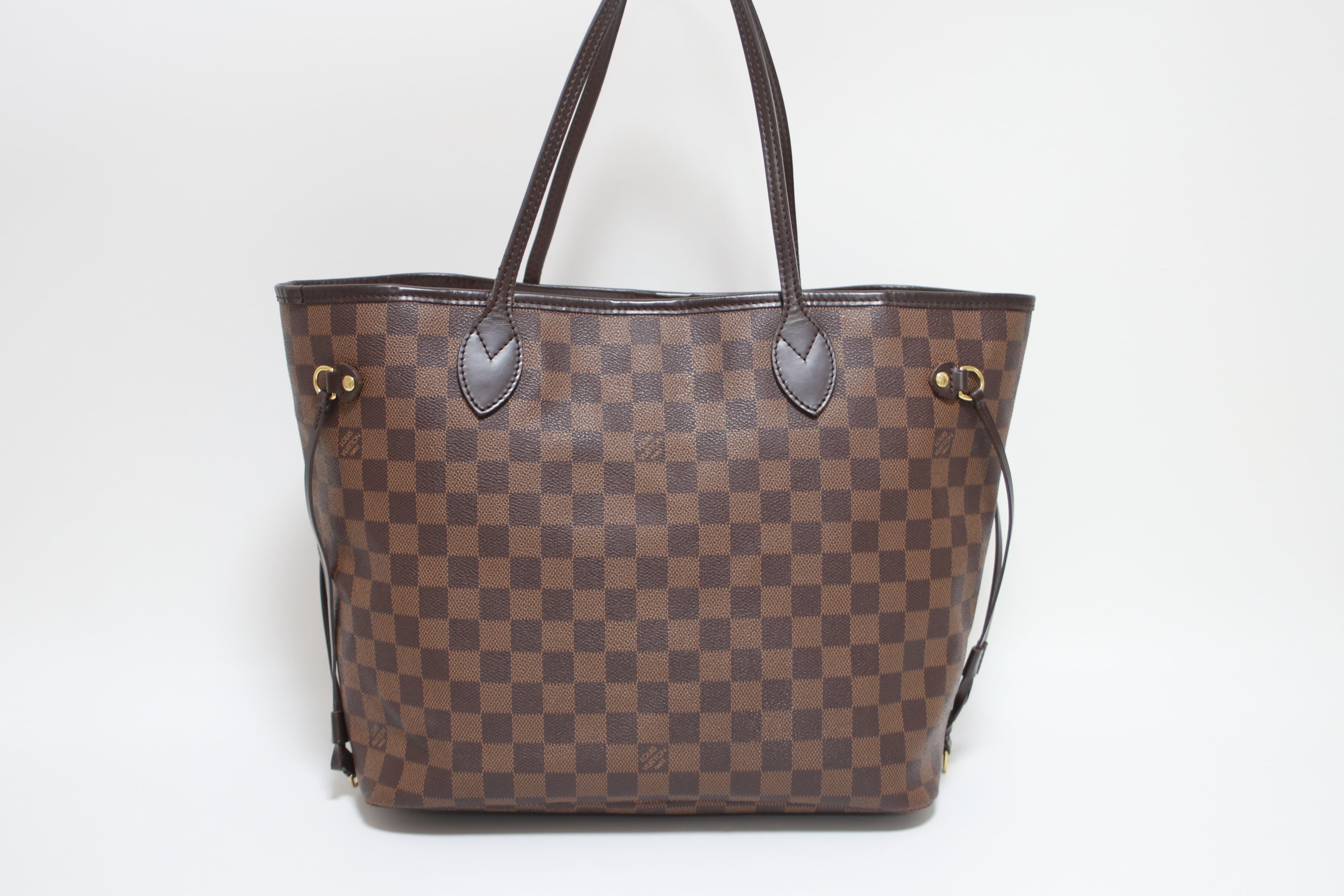 Louis Vuitton Neverfull MM Damier Ebene Tote Bag Used (8293)
