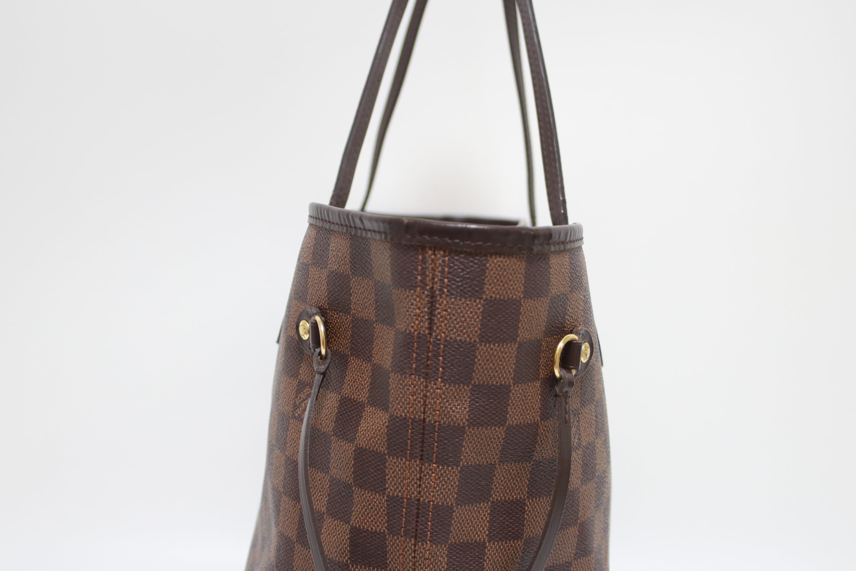 Louis Vuitton Neverfull MM Damier Ebene Tote Bag Used (8293)