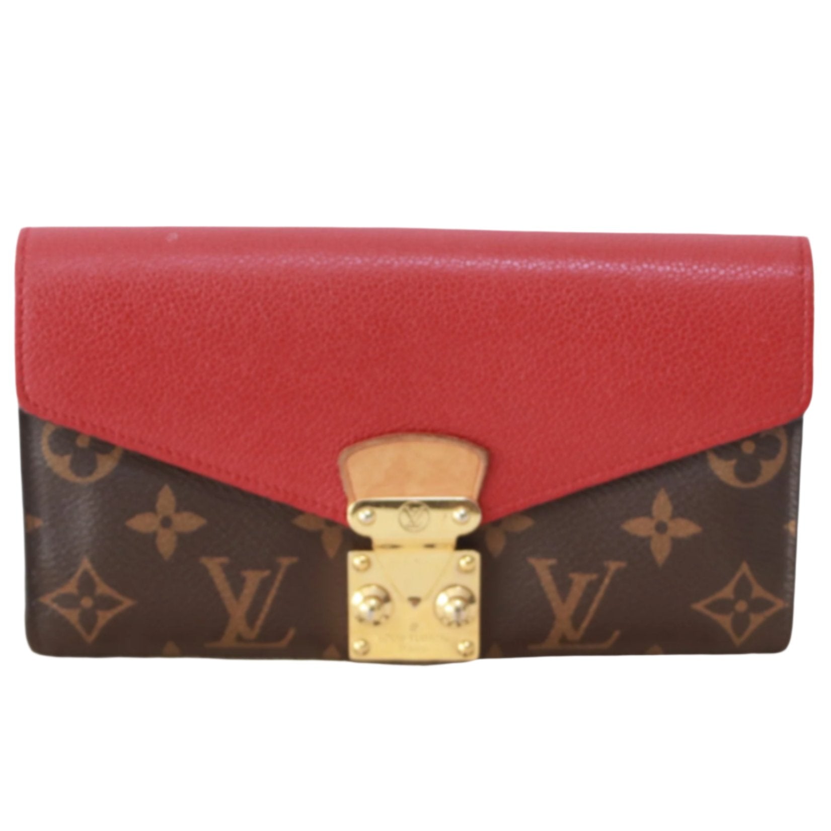 Louis Vuitton Pallas Long Wallet Red Used