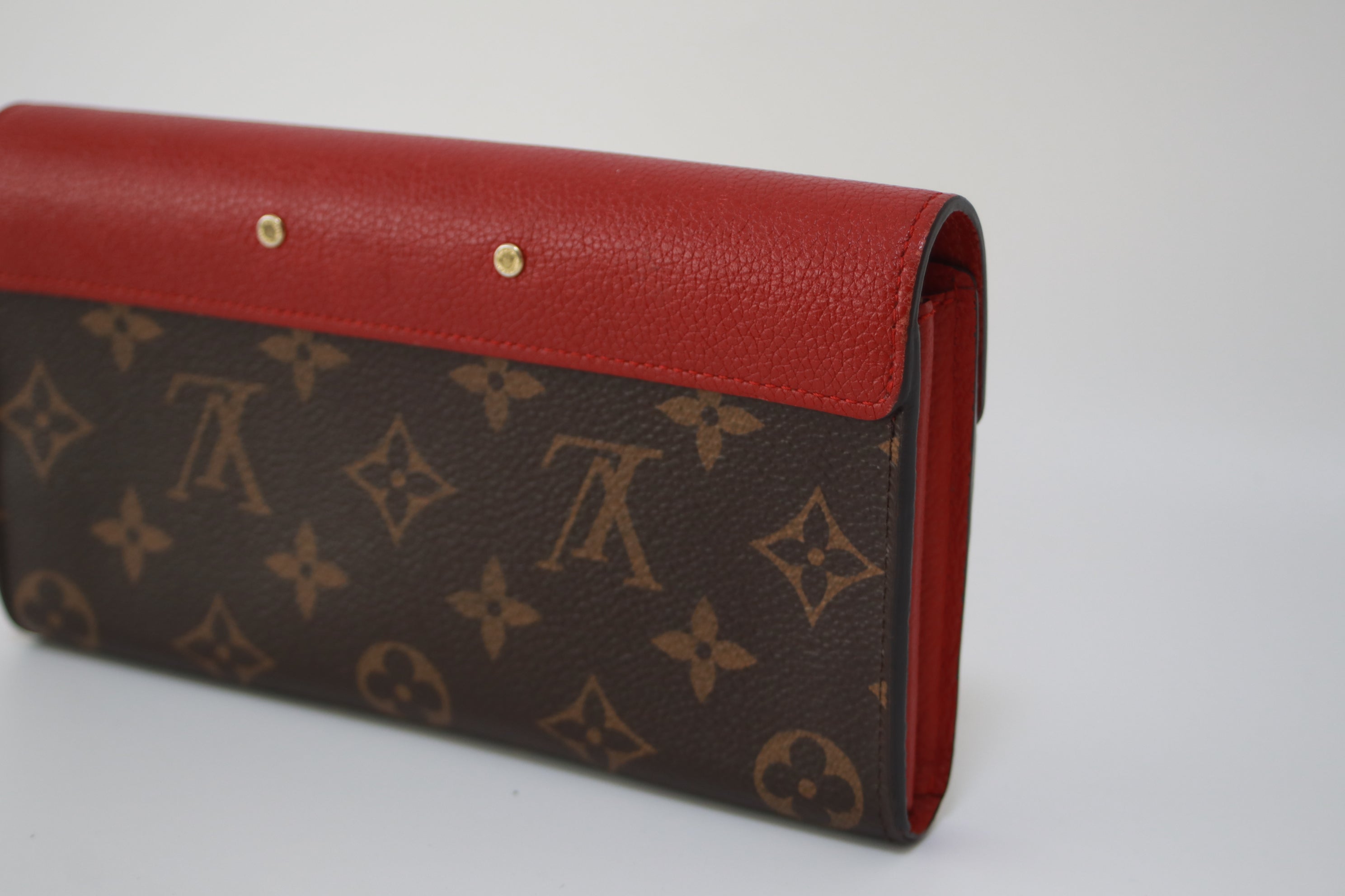 Louis Vuitton Pallas Long Wallet Red Used (6787)