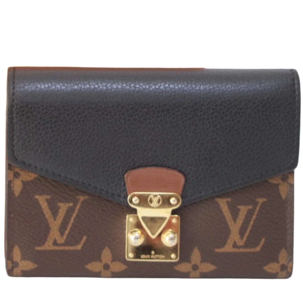 Portafoglio compatto Louis Vuitton Pallas nero usato